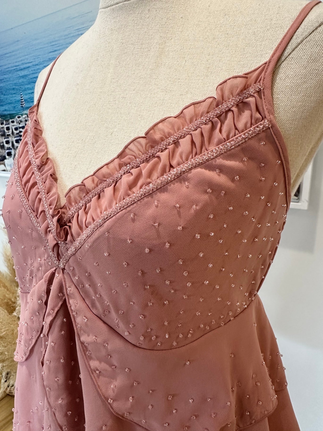 [SALE] Vintage Y2K - Just Jean's Camisole - Pink w Beading details
