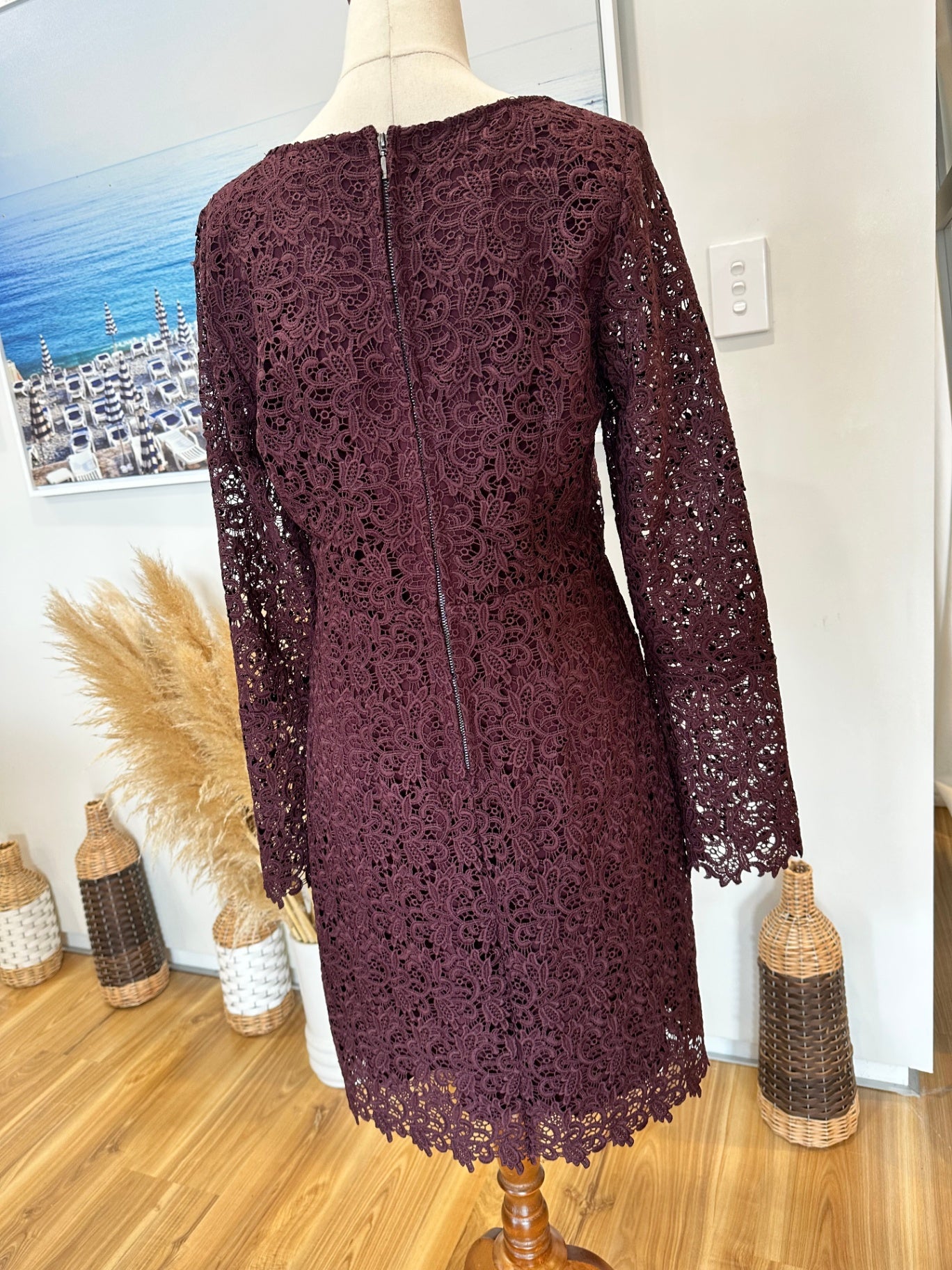 [SALE] Max - Lace Dress - Size 10 - Burgundy