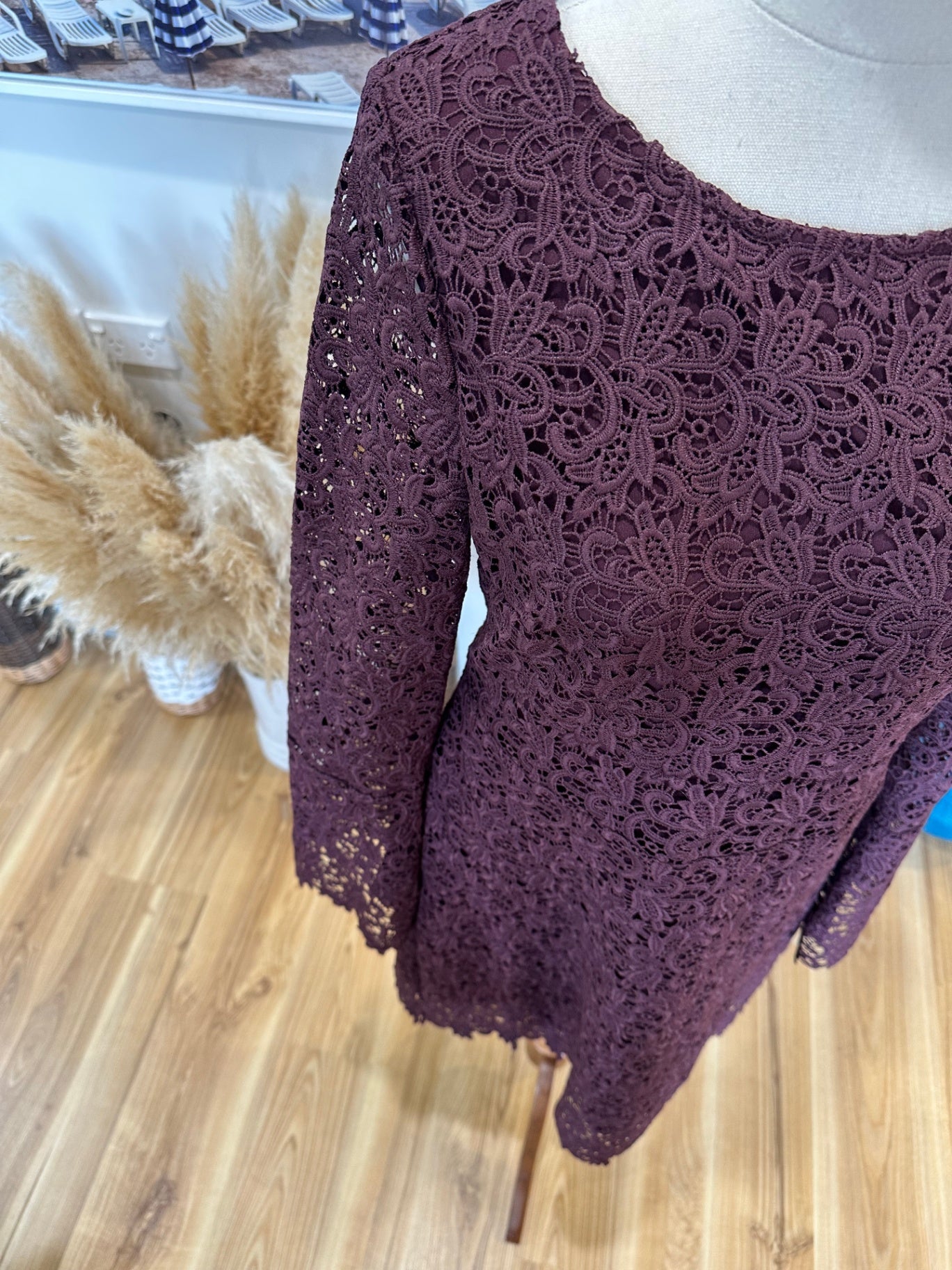 [SALE] Max - Lace Dress - Size 10 - Burgundy