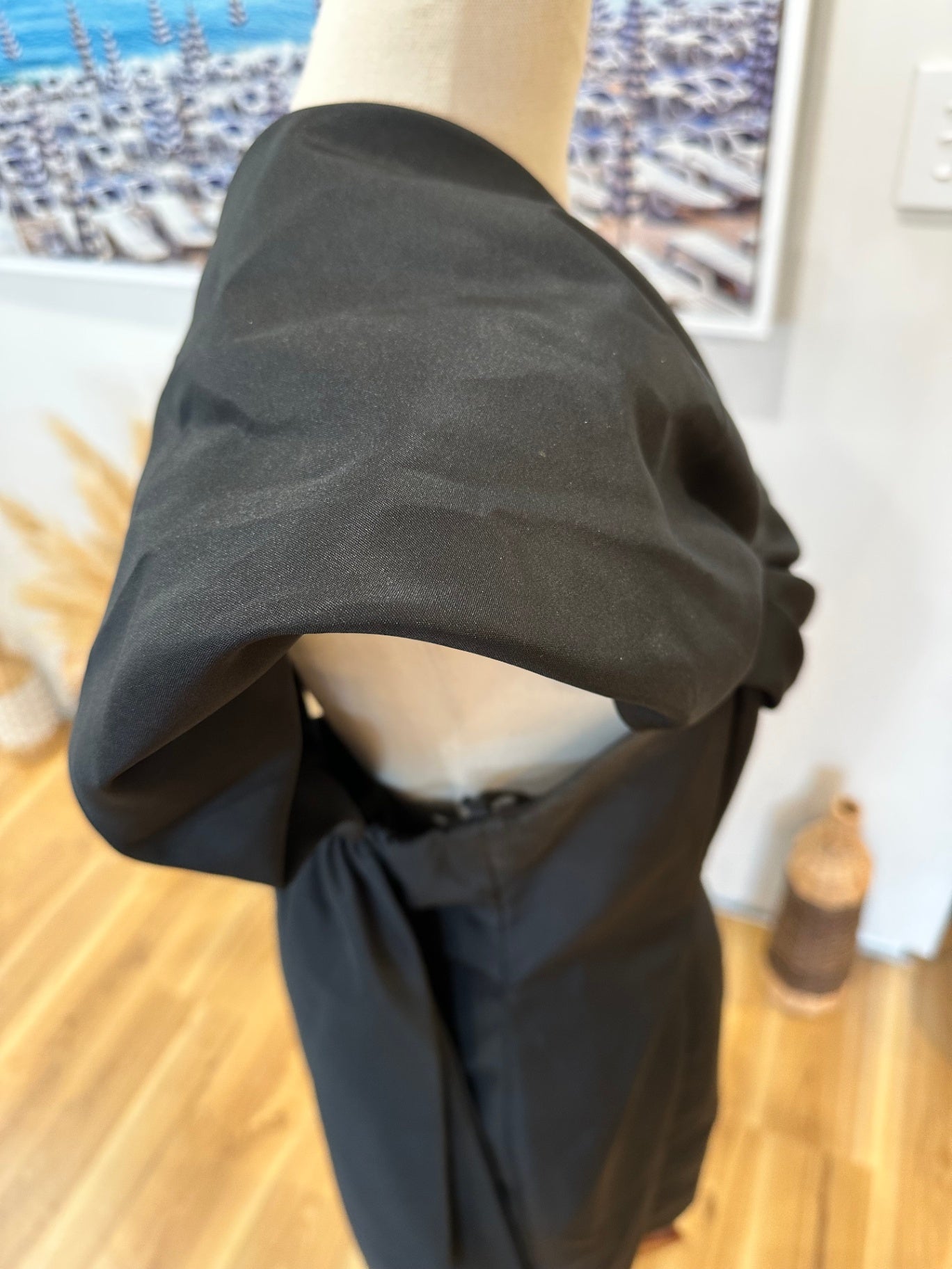 [SALE] Vintage 80's - One Shoulder Dress - Size 12 - Black