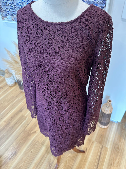 [SALE] Max - Lace Dress - Size 10 - Burgundy