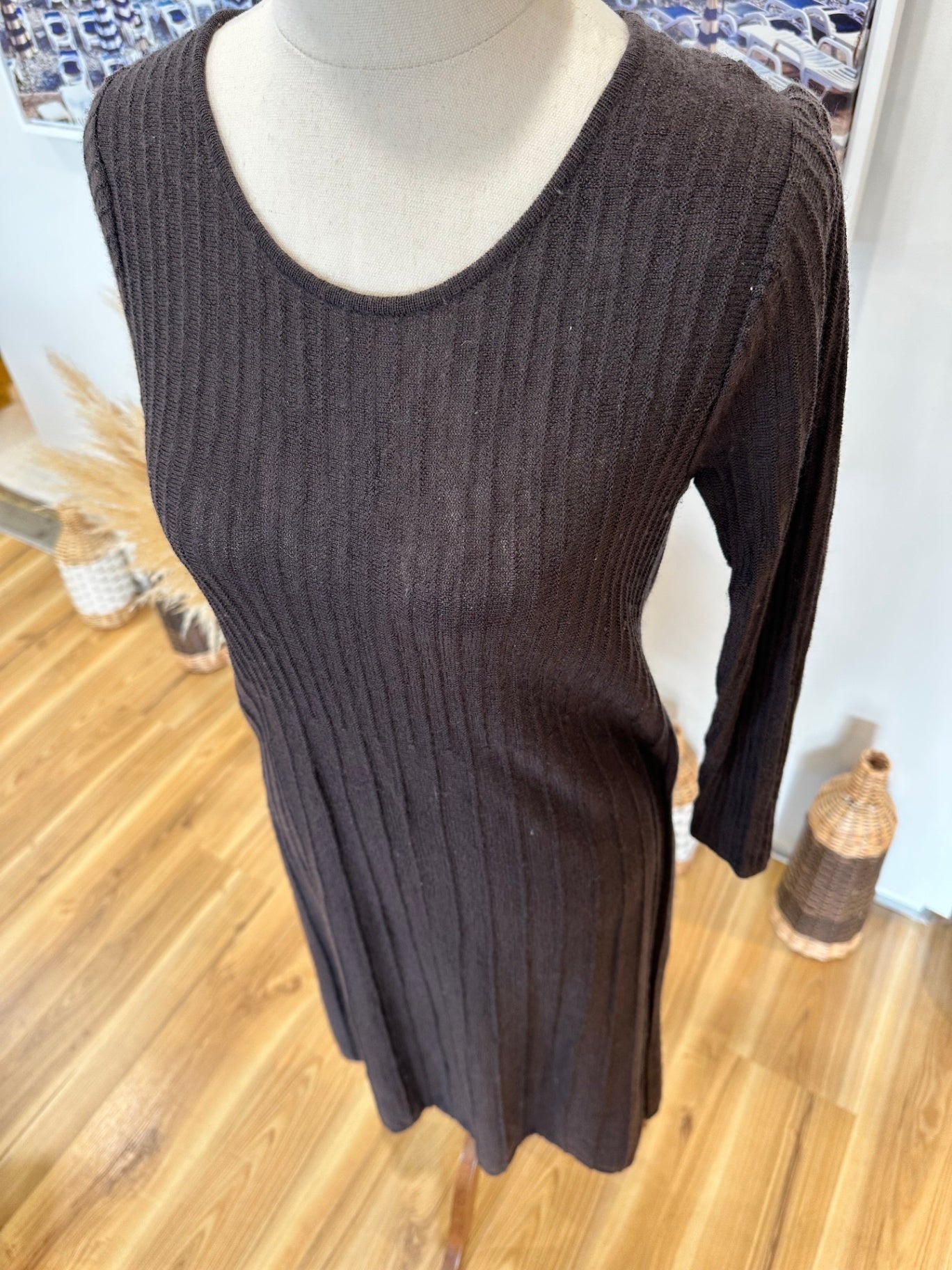[SALE] Grace Hill - Size 8 - Dress - Choc Brown, woven texture