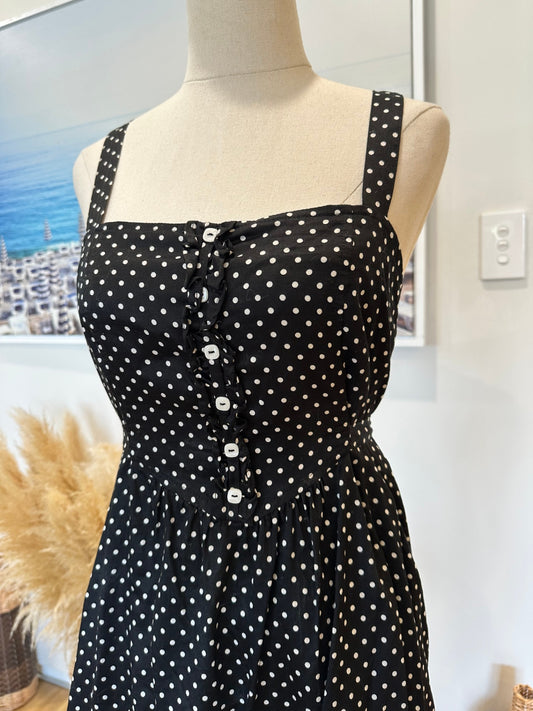 Deborah Sweeney Dress - Size 8 - Black and white Dots
