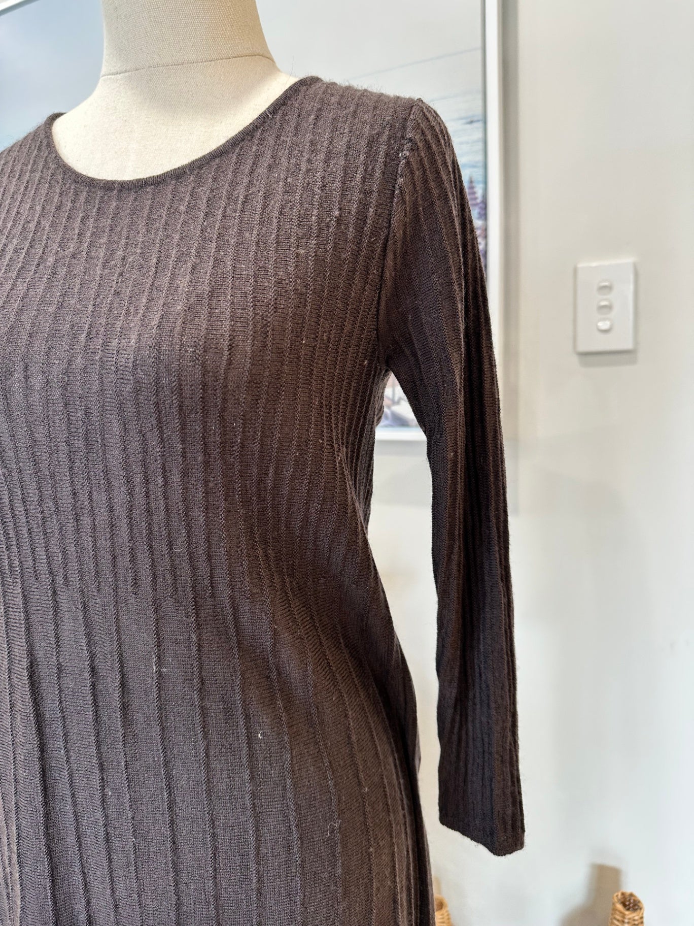 [SALE] Grace Hill - Size 8 - Dress - Choc Brown, woven texture