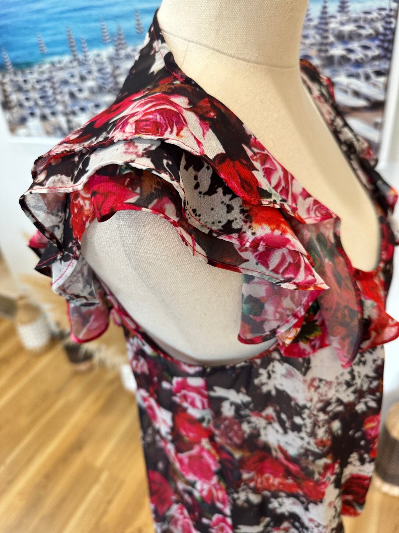 [SALE] Max Blouse - Size 10 - Red, black, white, pink & green