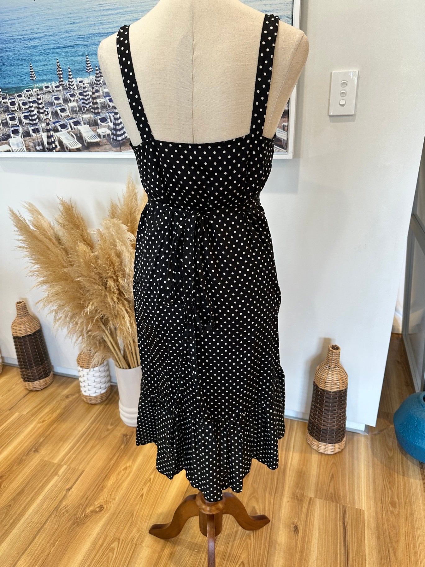 Deborah Sweeney Dress - Size 8 - Black and white Dots