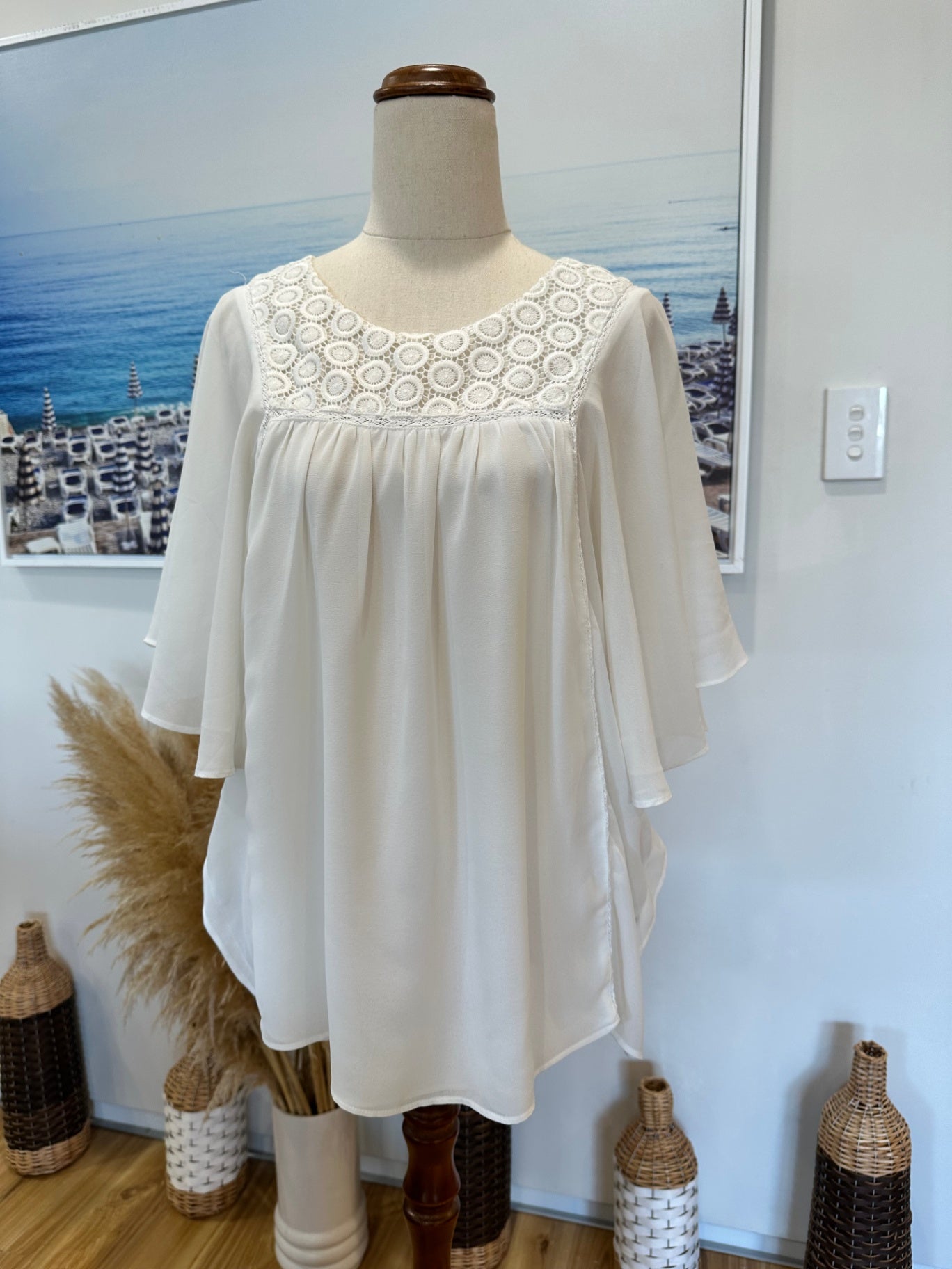 [SALE] Max - Bohemian Blouse - Size 10 - White