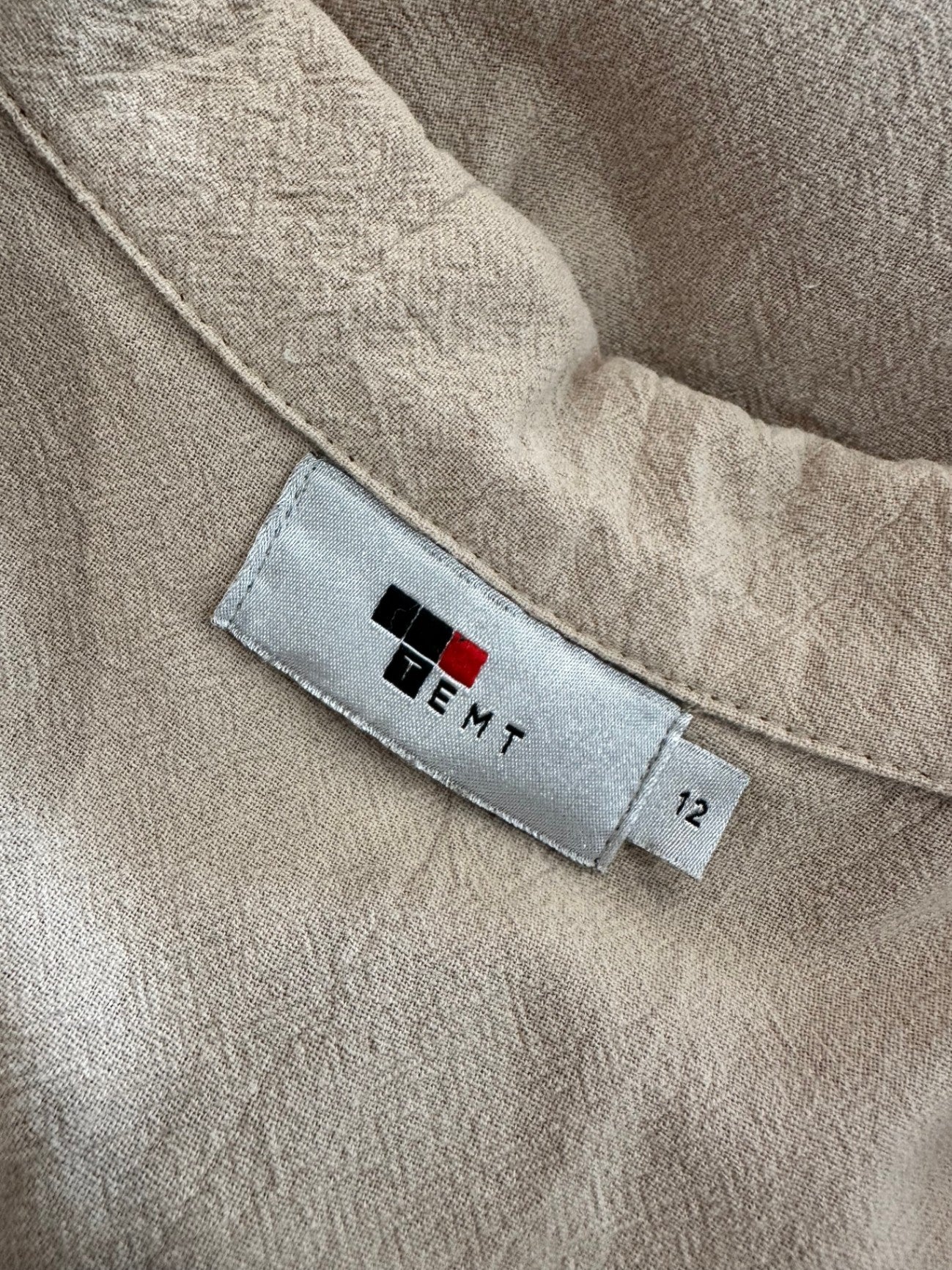 [SALE] Safari Dress - Size 12 - Beige - 100% Cotton