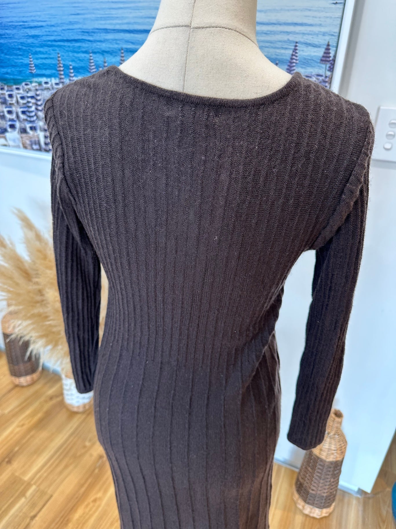 [SALE] Grace Hill - Size 8 - Dress - Choc Brown, woven texture