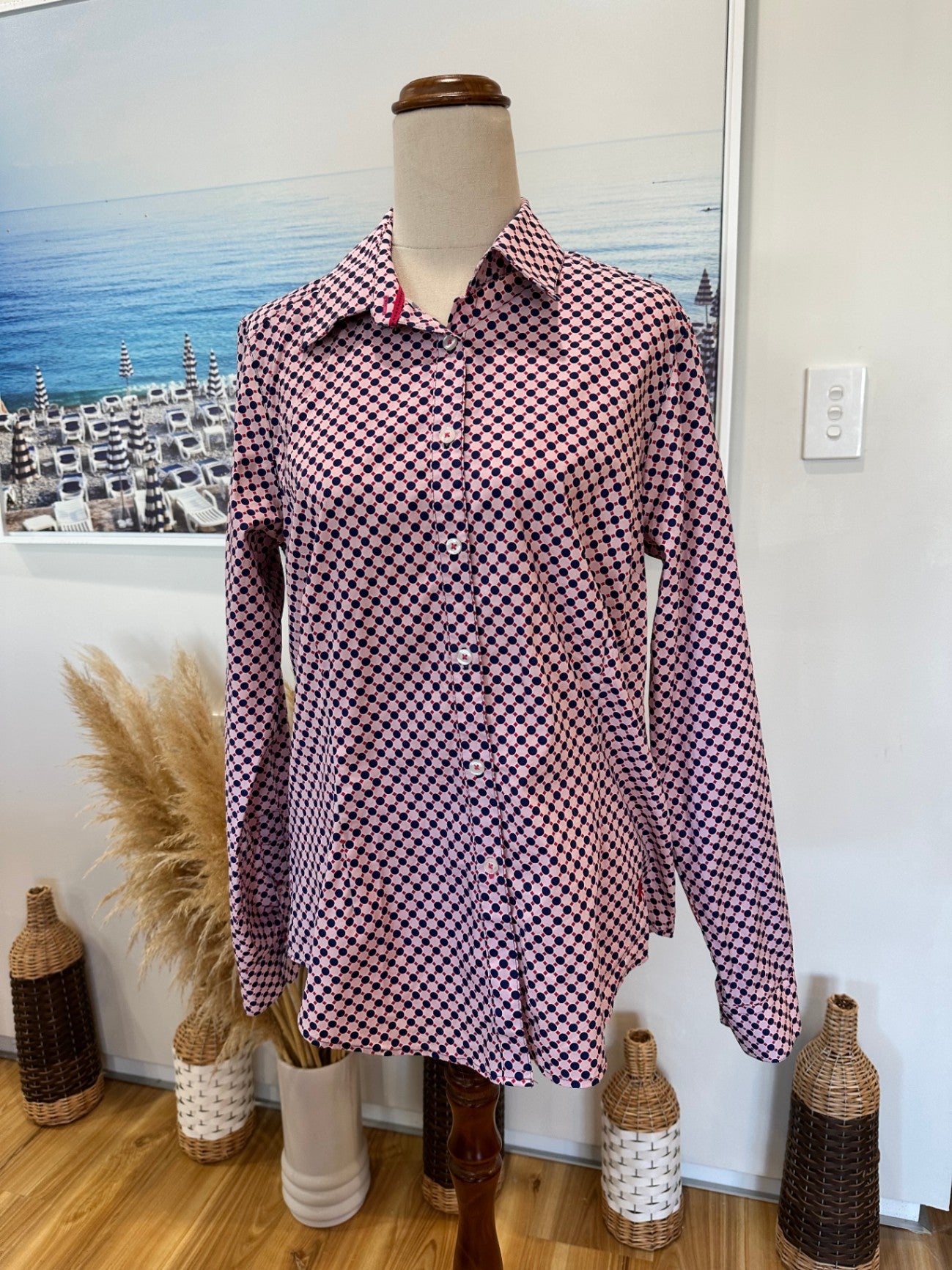 Thomas Cook - Cowgirl Shirt - Size 12 - Pink and navy blue