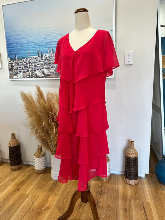 Ella J - Evening Dress - Size 12 - Hot Pink