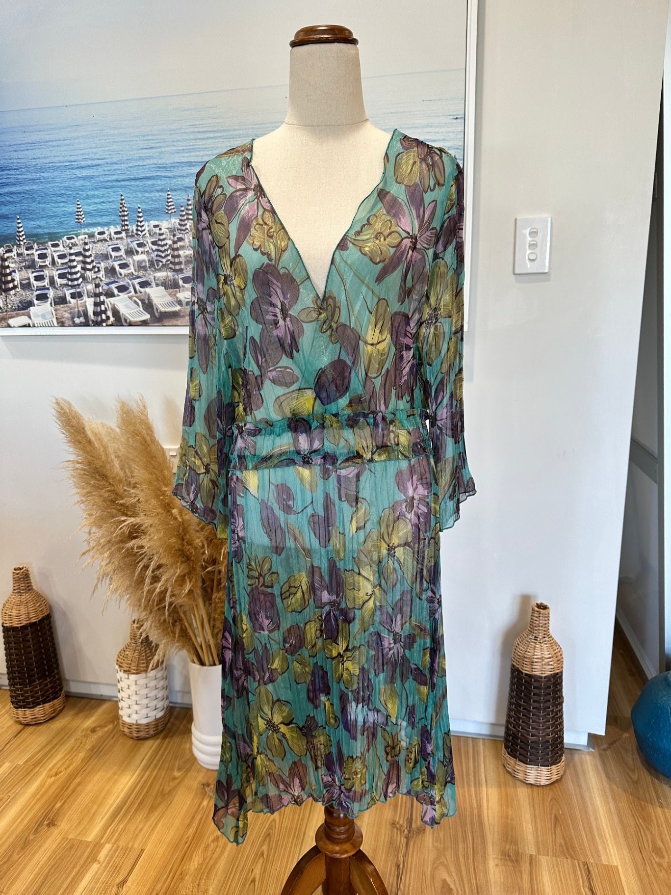 [SALE] ReVue Dress - Size16 - Turquoise + Purple Tones