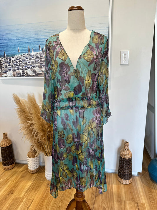 [SALE] ReVue Dress - Size16 - Turquoise + Purple Tones