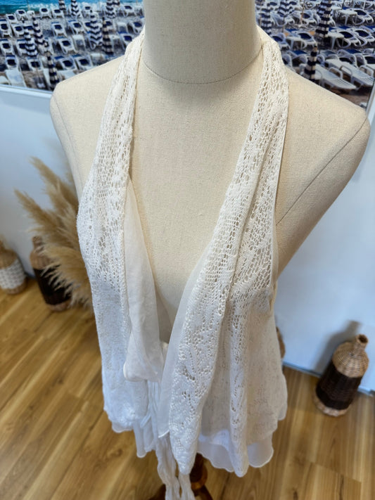 Braez - Lace Vest - Extra Small / Small - White