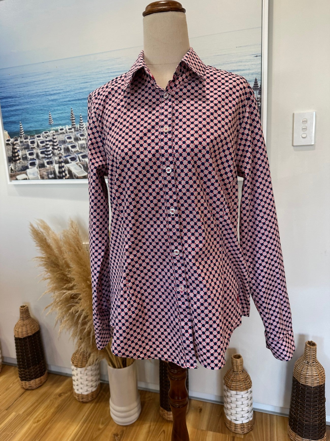 Thomas Cook - Cowgirl Shirt - Size 12 - Pink and navy blue