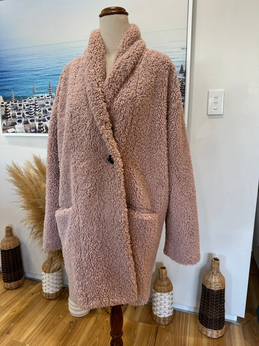 Siren - Teddy Coat - Size 12 - Pink