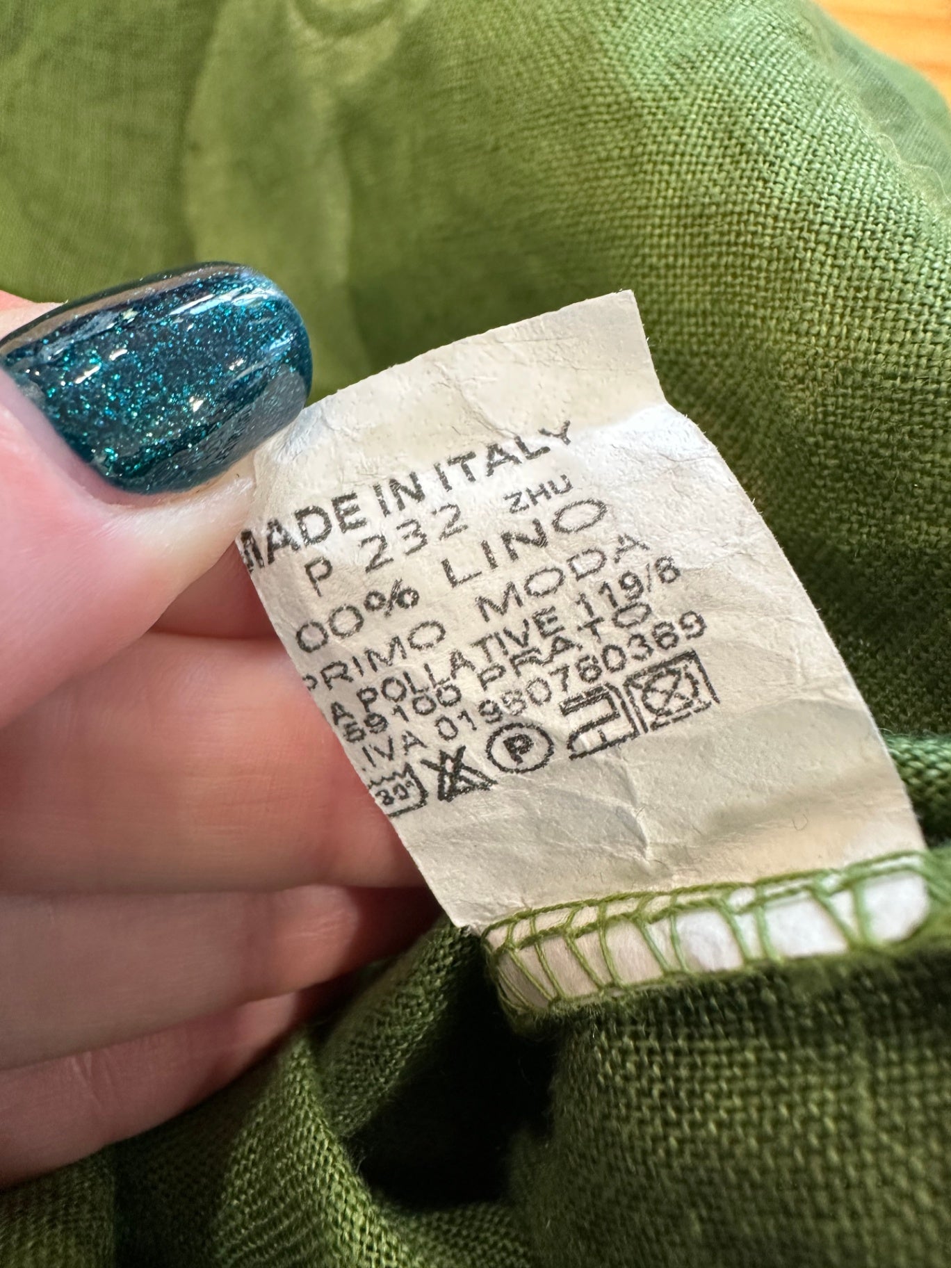 New Collection Blouse - Medium / Large - Green - 100% Linen