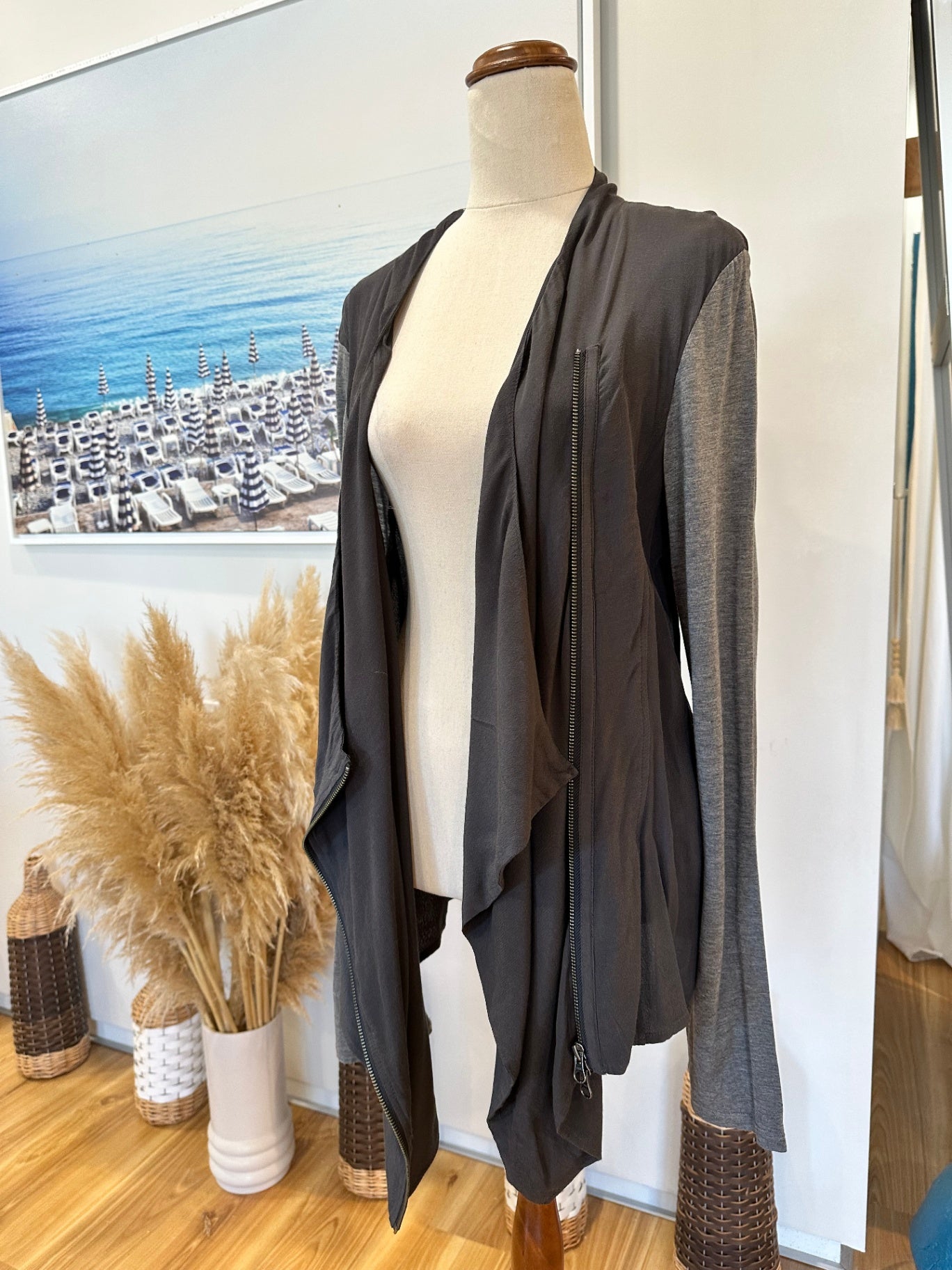 JAG - Waterfall Cardigan - Extra Large - Black and grey