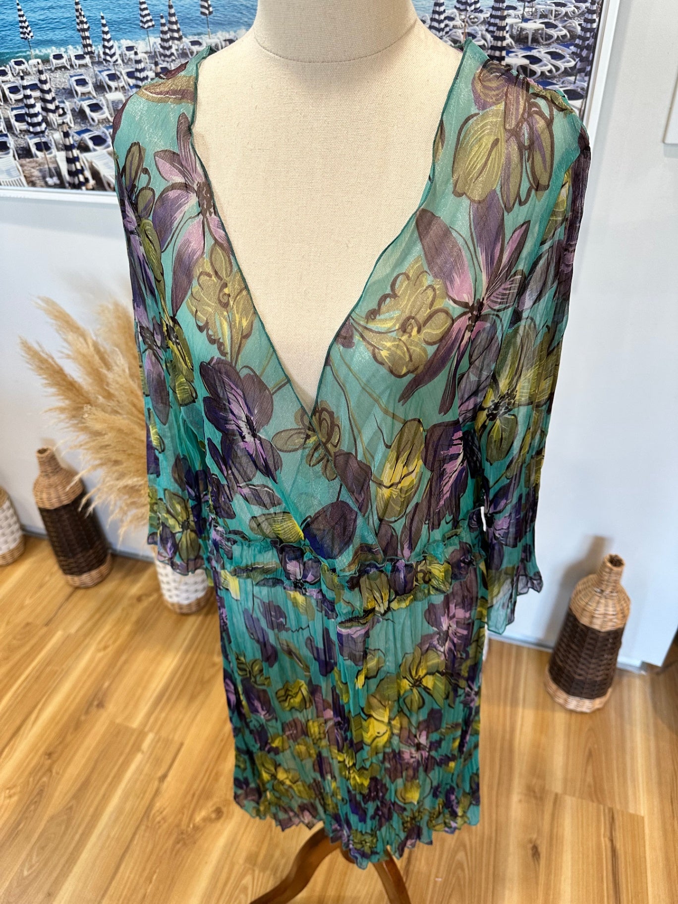 [SALE] ReVue Dress - Size16 - Turquoise + Purple Tones
