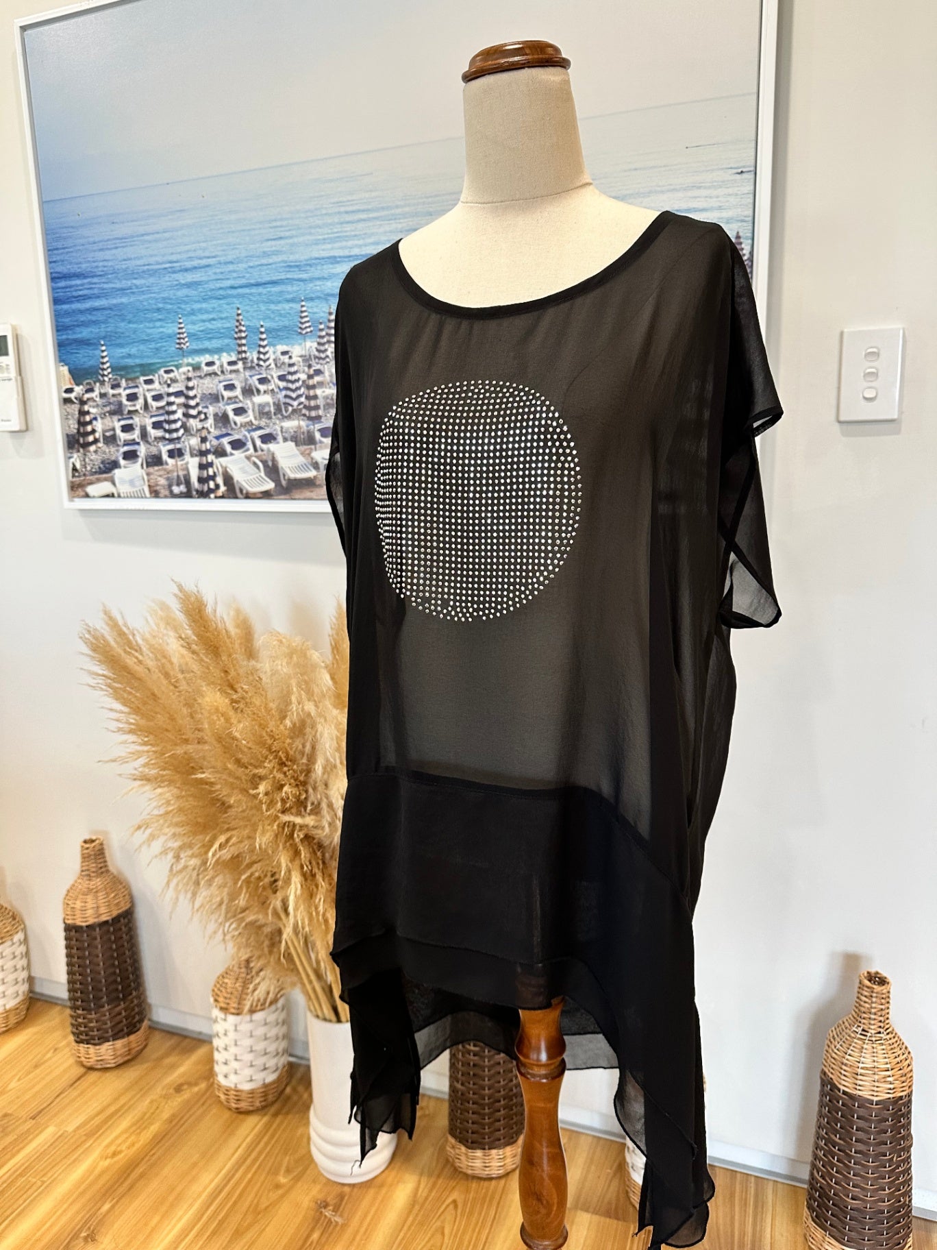Cashews - Black blouse with Diamante feature [New without tags]
