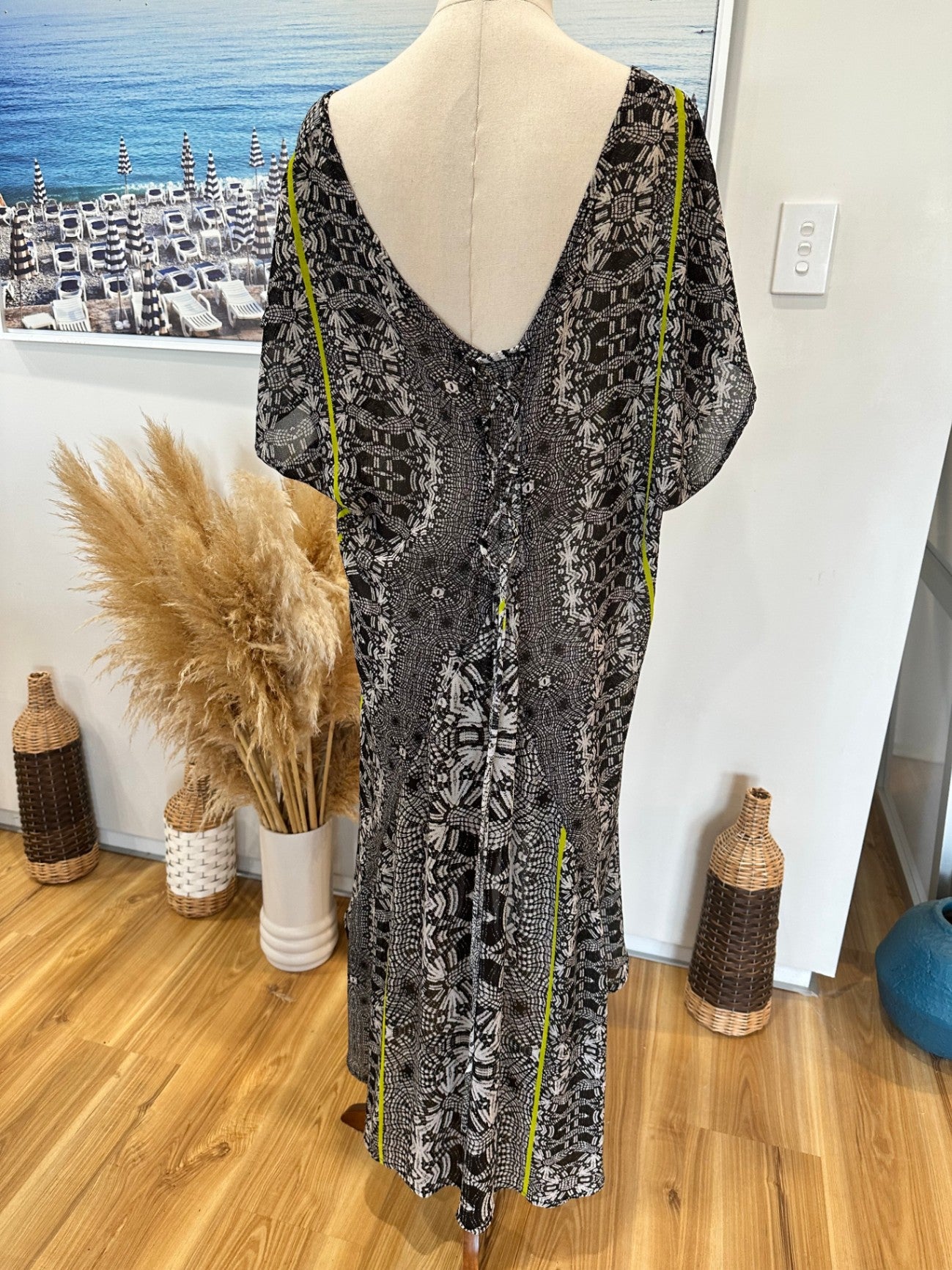 City Chic - Dress - Size 18 - Aztec Print Black/White [New without tags]