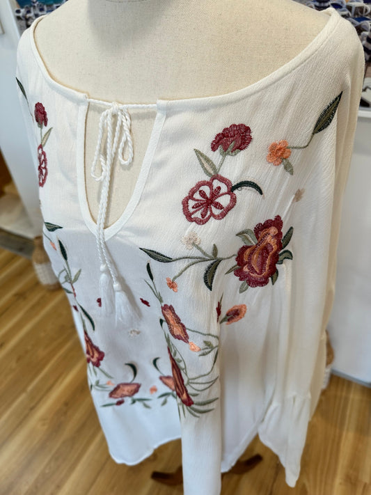 Dotti - Bohemian Blouse - Size 14 - White & Orange