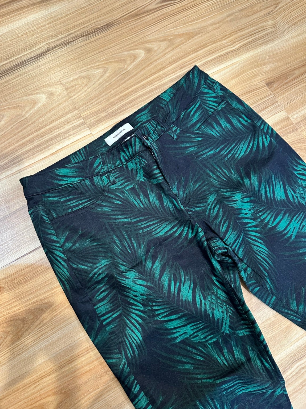 Country Road Pants - Size 14 - Green and black tropical [New without tags]