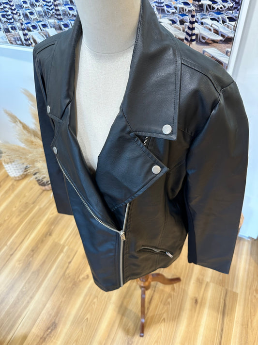 Faux Leather Jacket - Black - Size 18 [New without tags]