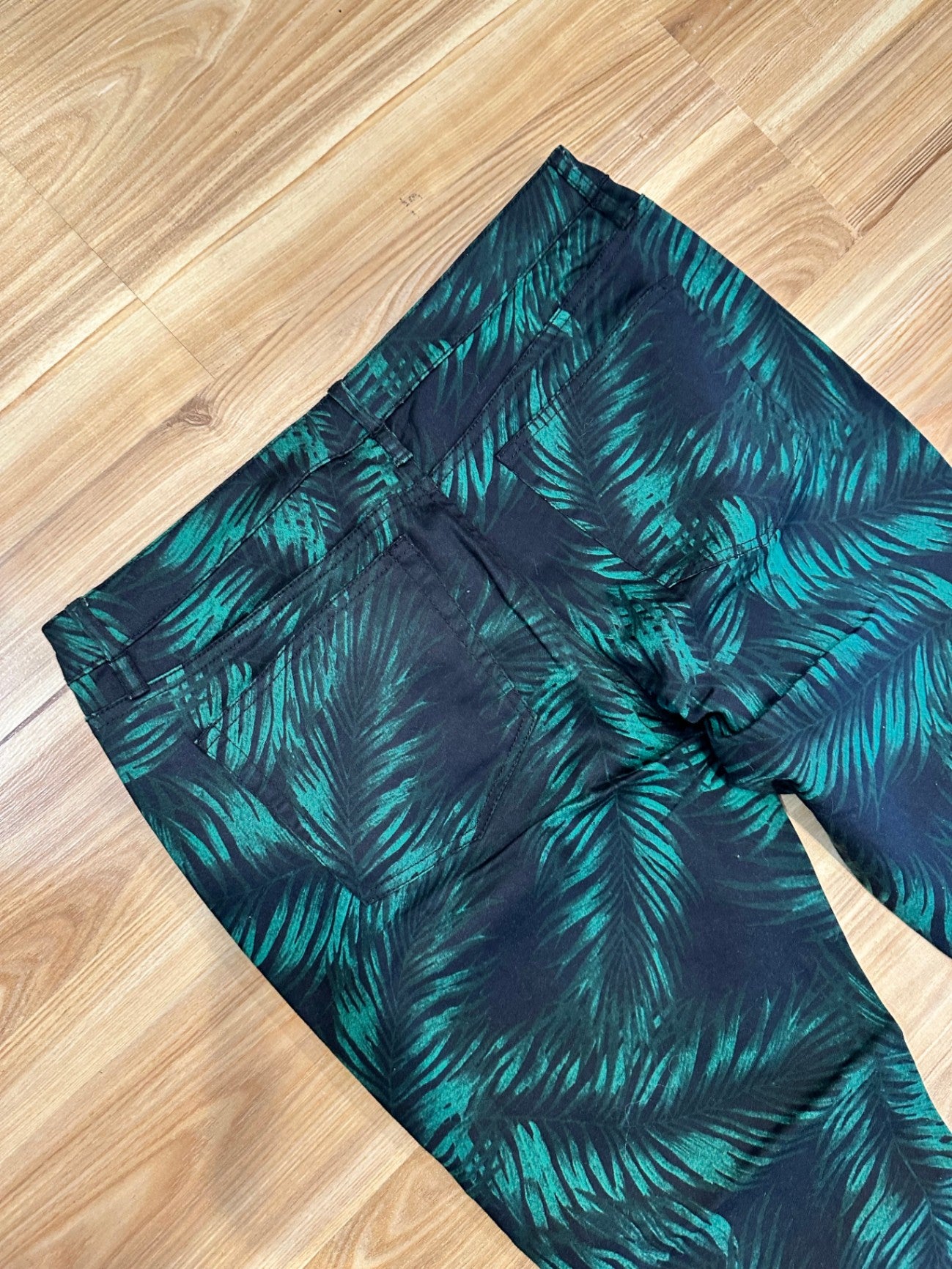 Country Road Pants - Size 14 - Green and black tropical [New without tags]