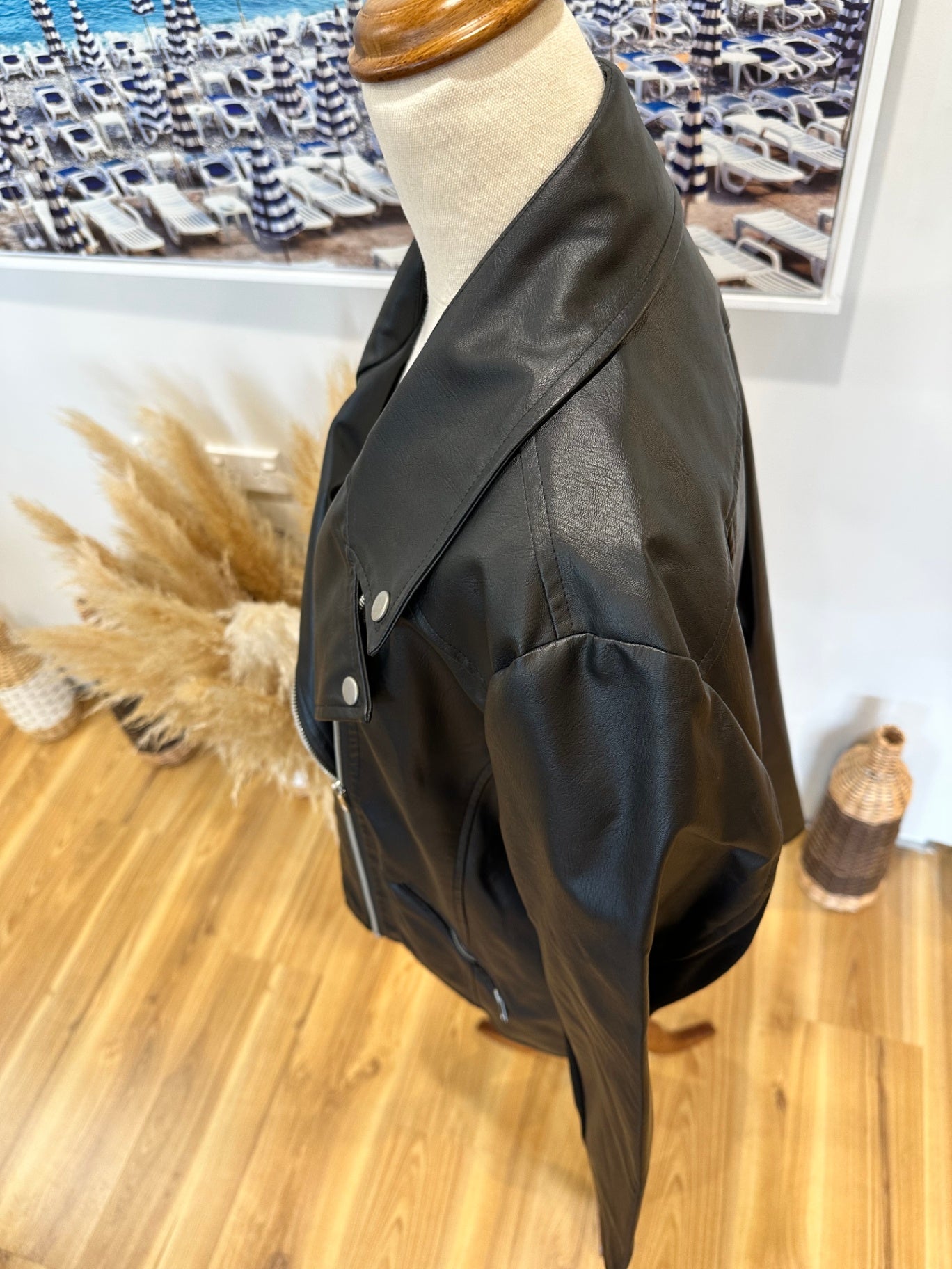 Faux Leather Jacket - Black - Size 18 [New without tags]