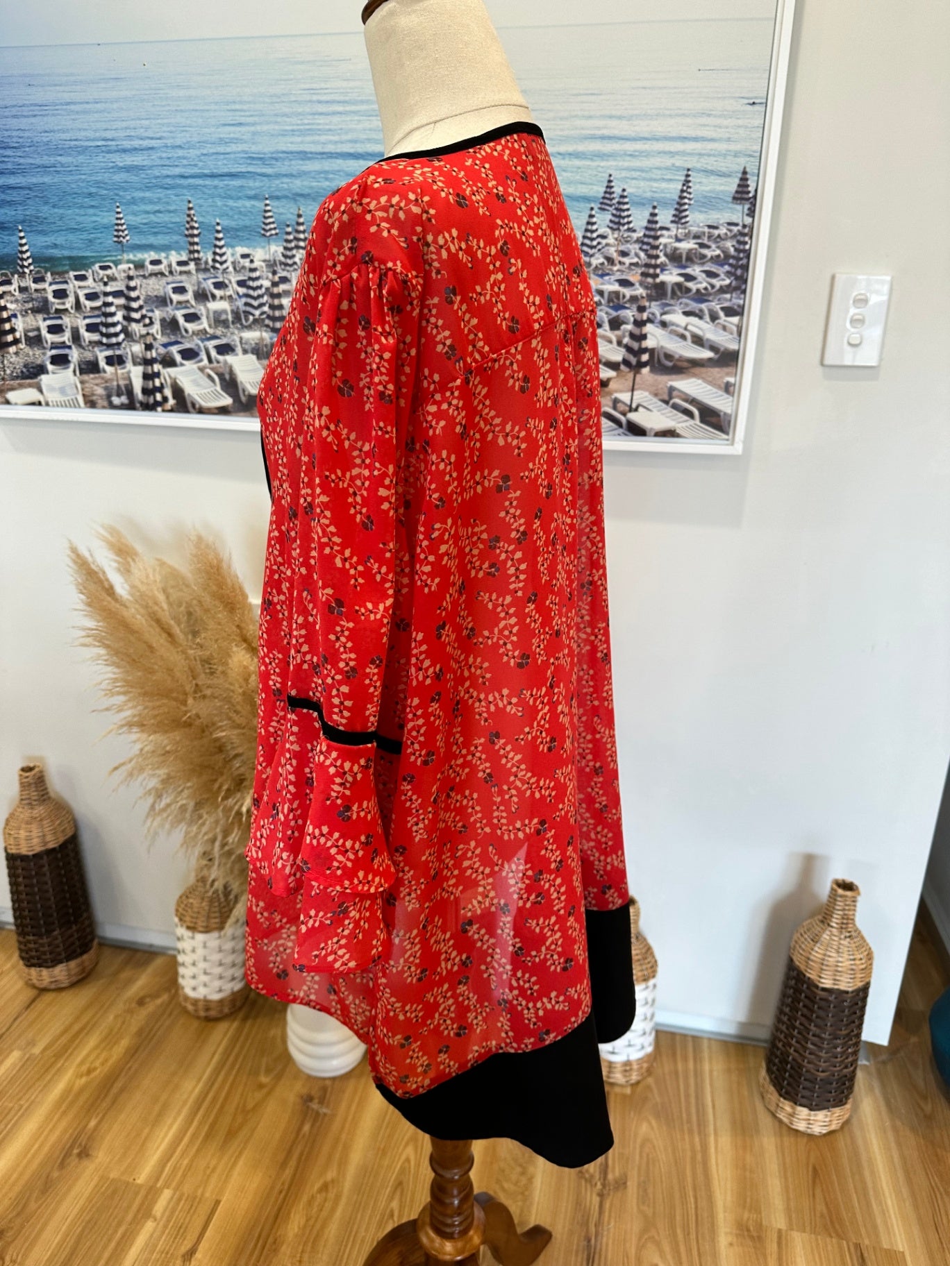 Merric - Bohemian Blouse - Size 18 - Cherry Red