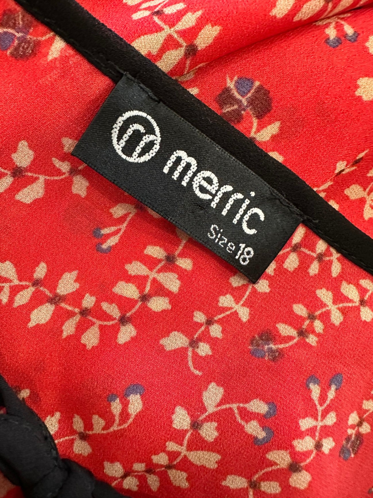 Merric - Bohemian Blouse - Size 18 - Cherry Red