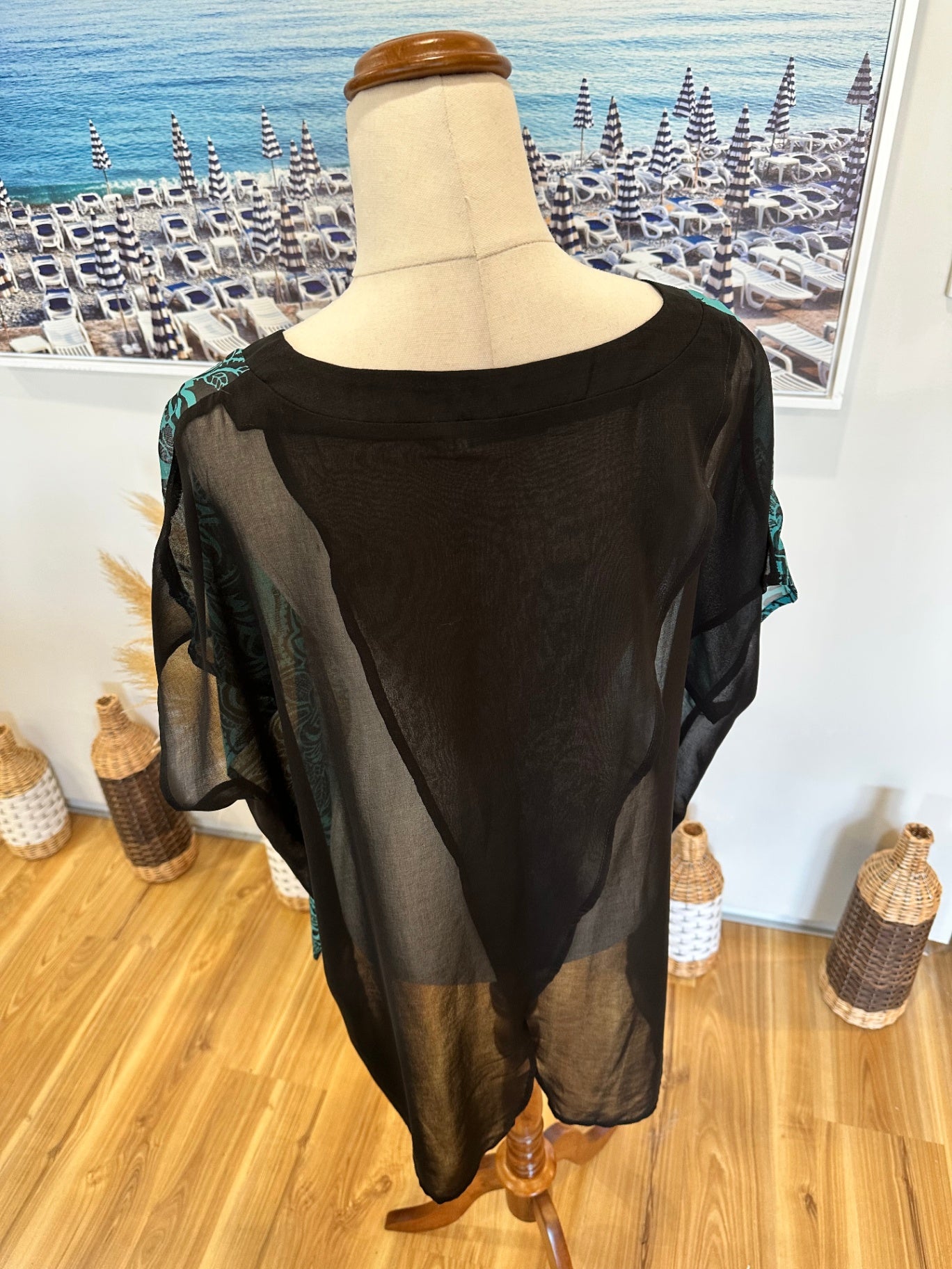 [SALE] Lemon Tree Blouse - Size 18 - Turquoise and black