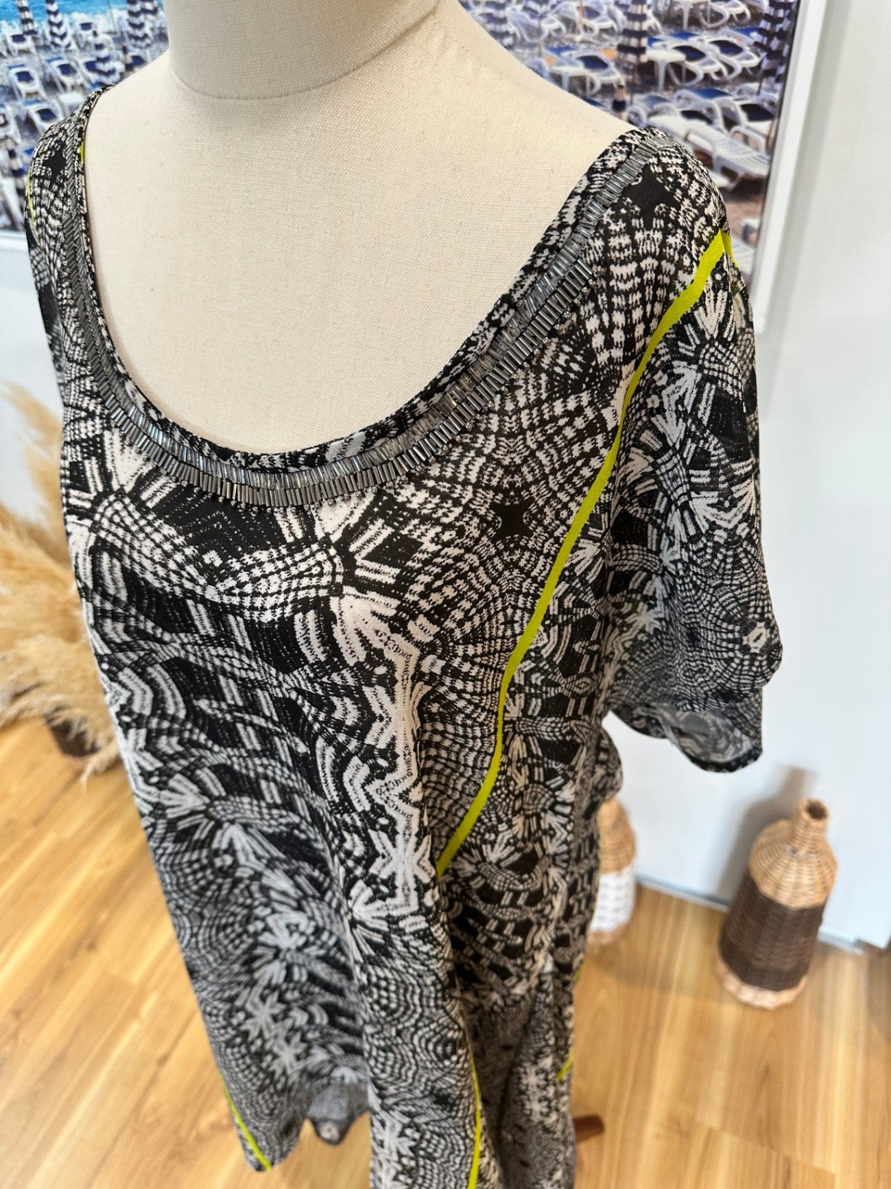 City Chic - Dress - Size 18 - Aztec Print Black/White [New without tags]