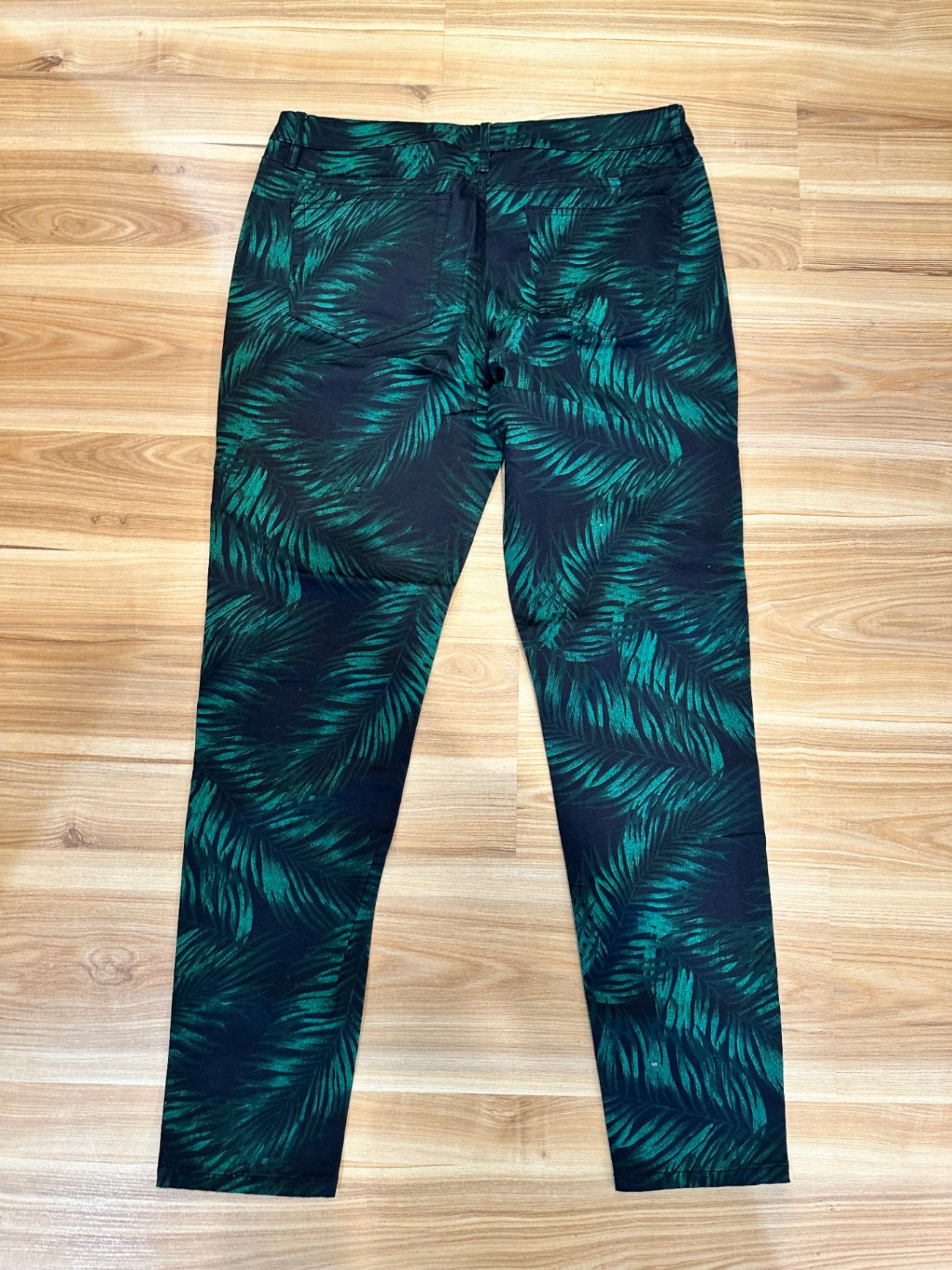 Country Road Pants - Size 14 - Green and black tropical [New without tags]