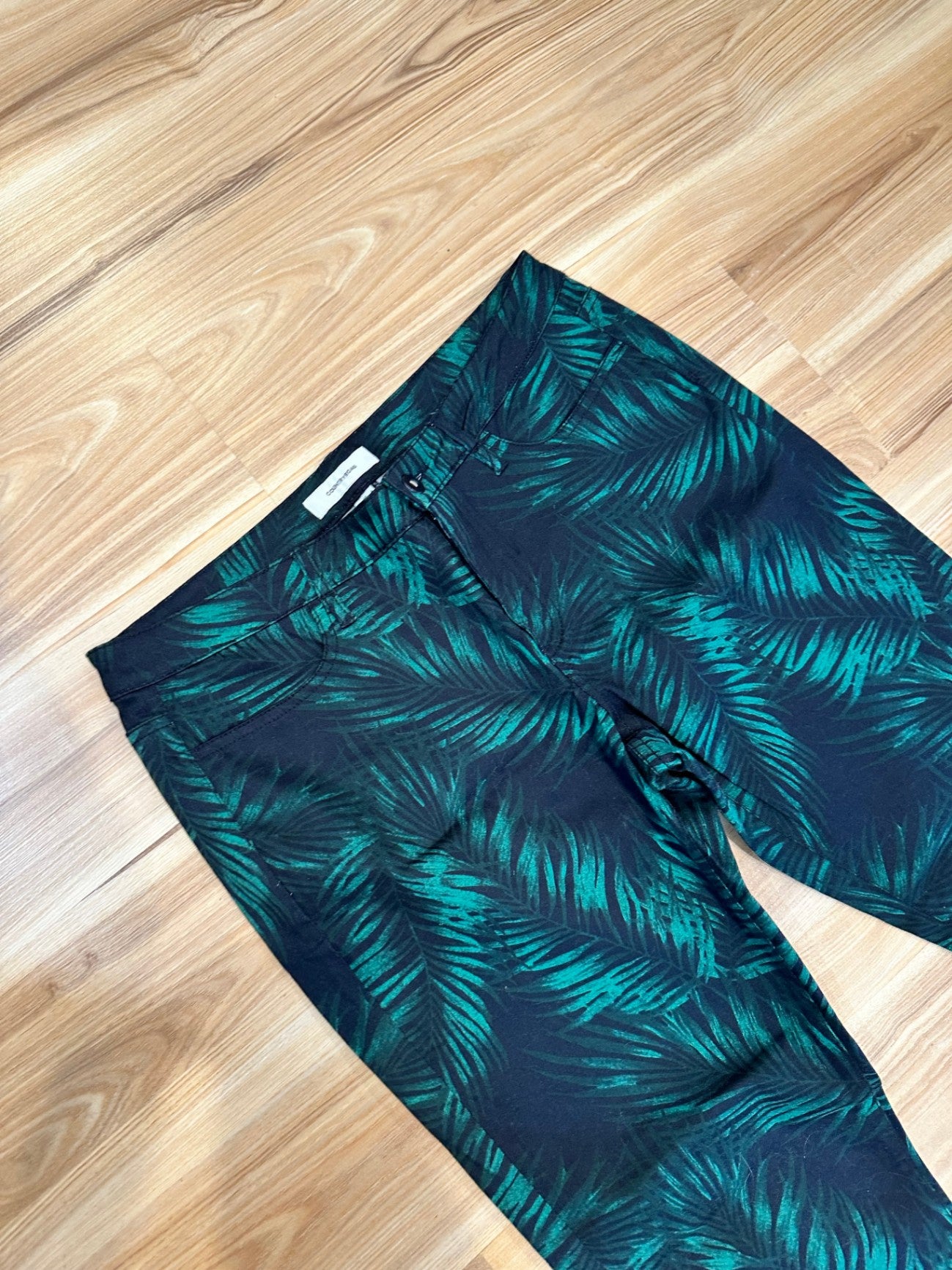 Country Road Pants - Size 14 - Green and black tropical [New without tags]