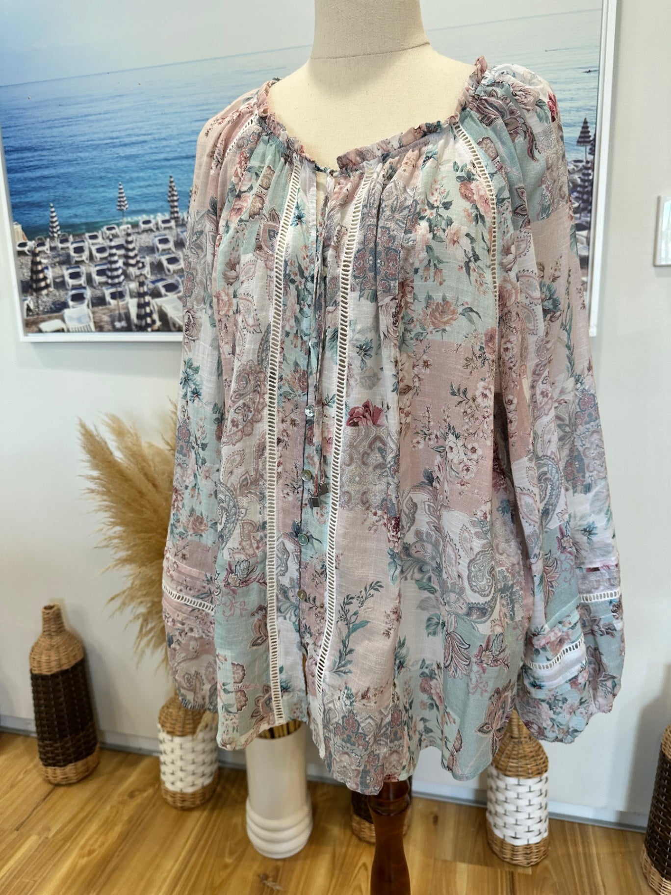 Just Jeans - Bohemian Blouse - Size 16 - Pastel