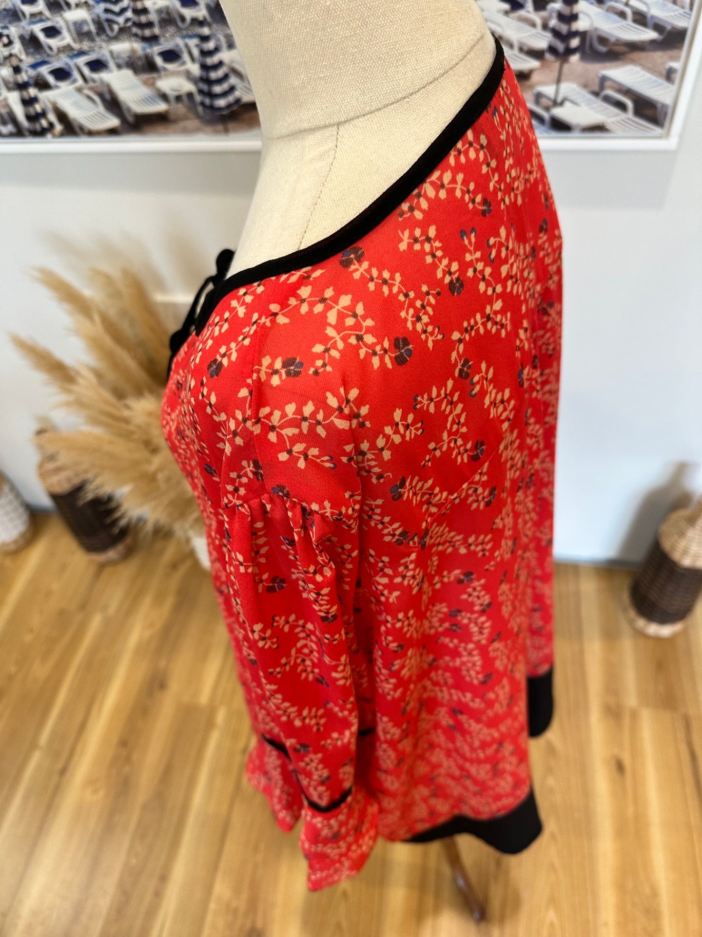 Merric - Bohemian Blouse - Size 18 - Cherry Red