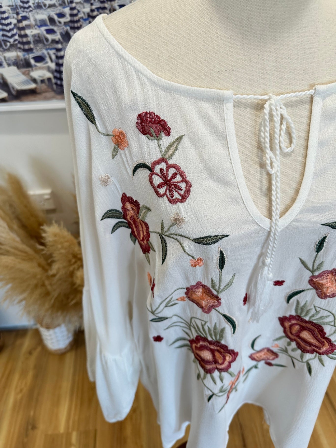 Dotti - Bohemian Blouse - Size 14 - White & Orange