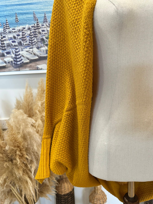 Hello Friday - Cardigan / Shrug - One Size - Mustard yellow (some pilling)