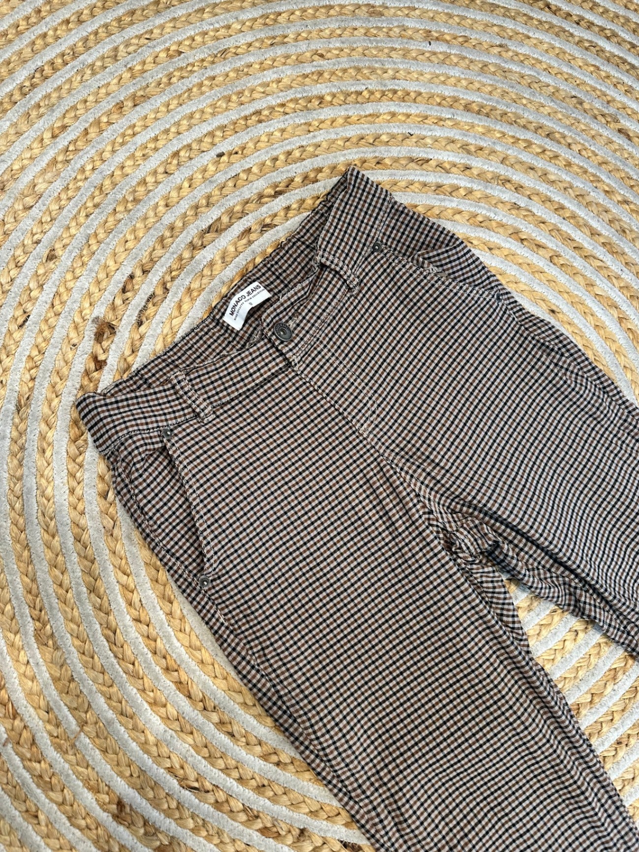 Monaco Jeans - Pants - Size 12 - Brown and black checkered