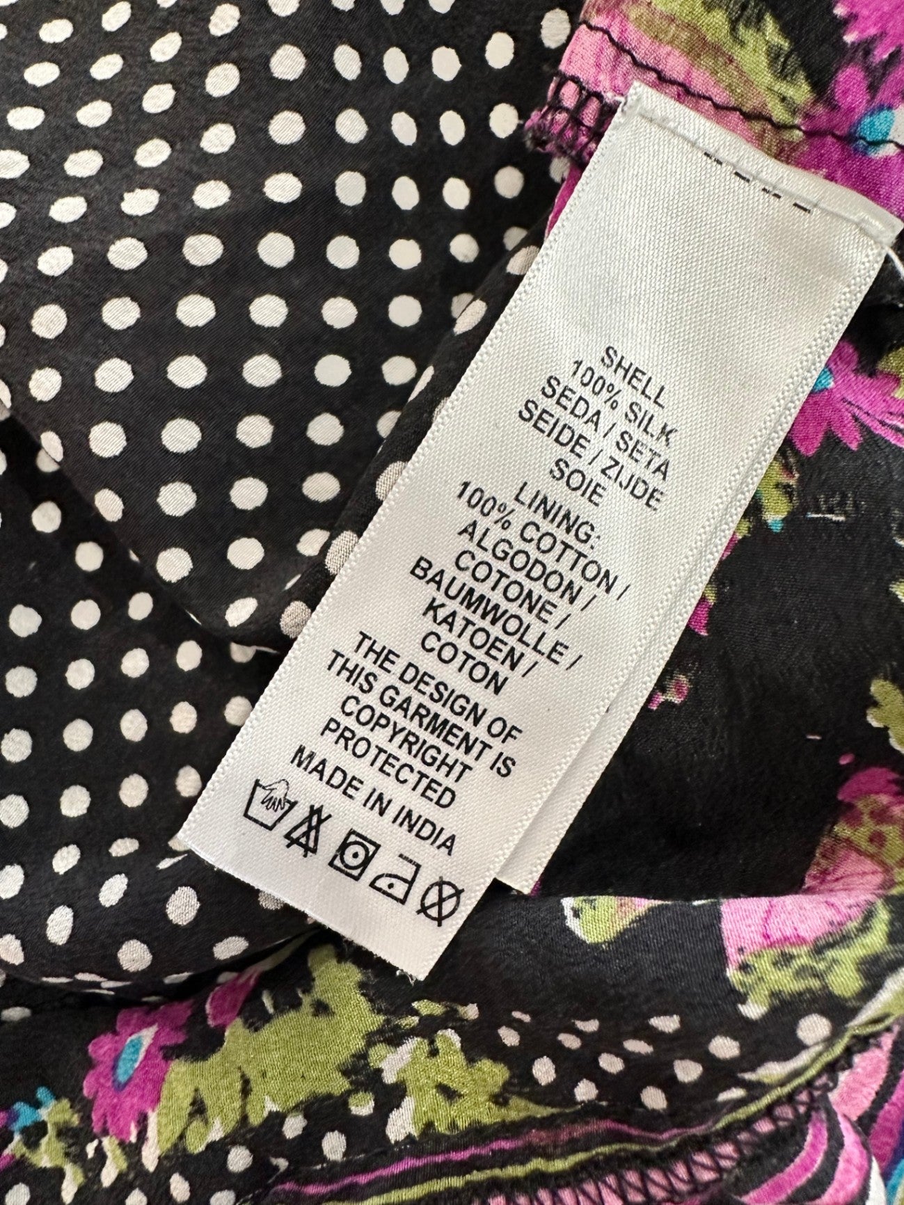 [SALE] Uttam London - Dress - Medium / Large - Black with pink and green accents