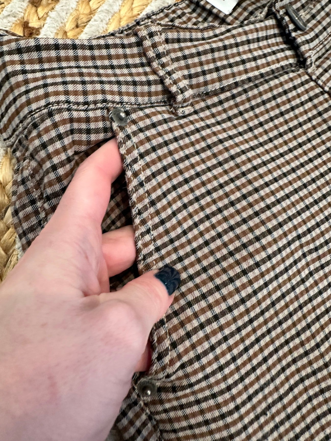 Monaco Jeans - Pants - Size 12 - Brown and black checkered