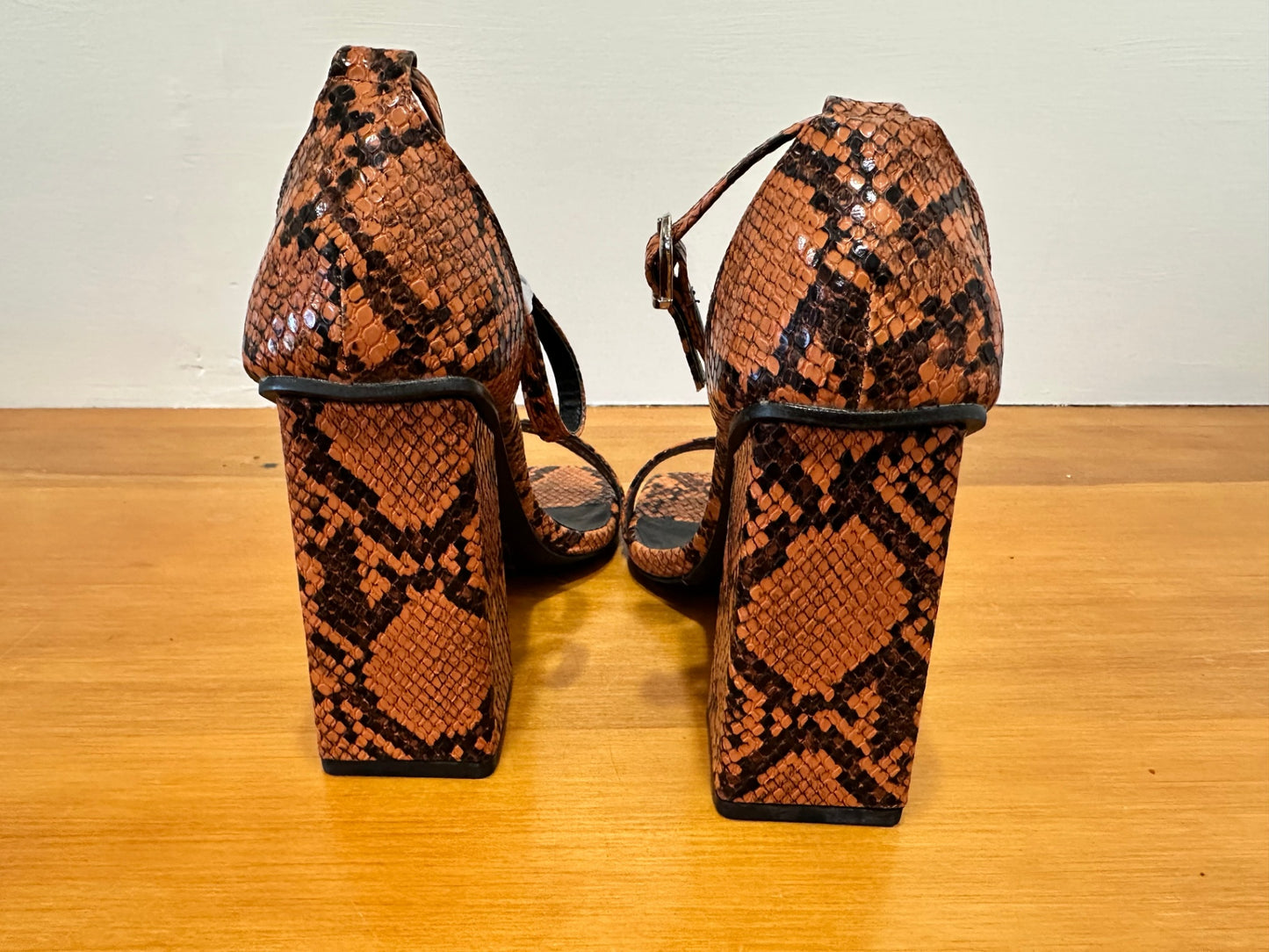 [SALE] MAHER Heels - Size 37 - Brown and Black Snake Print - NEW