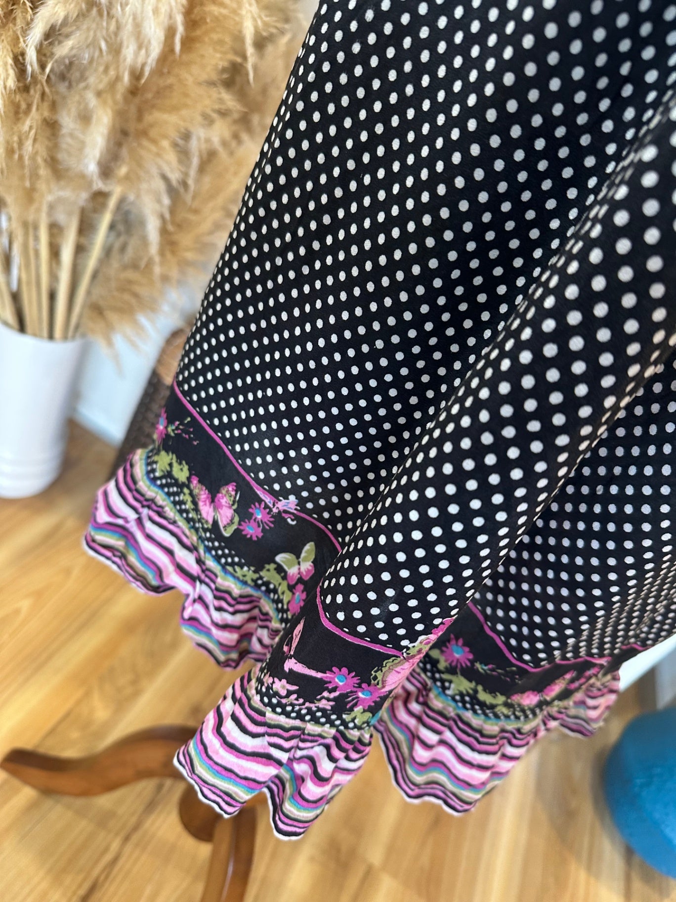 [SALE] Uttam London - Dress - Medium / Large - Black with pink and green accents