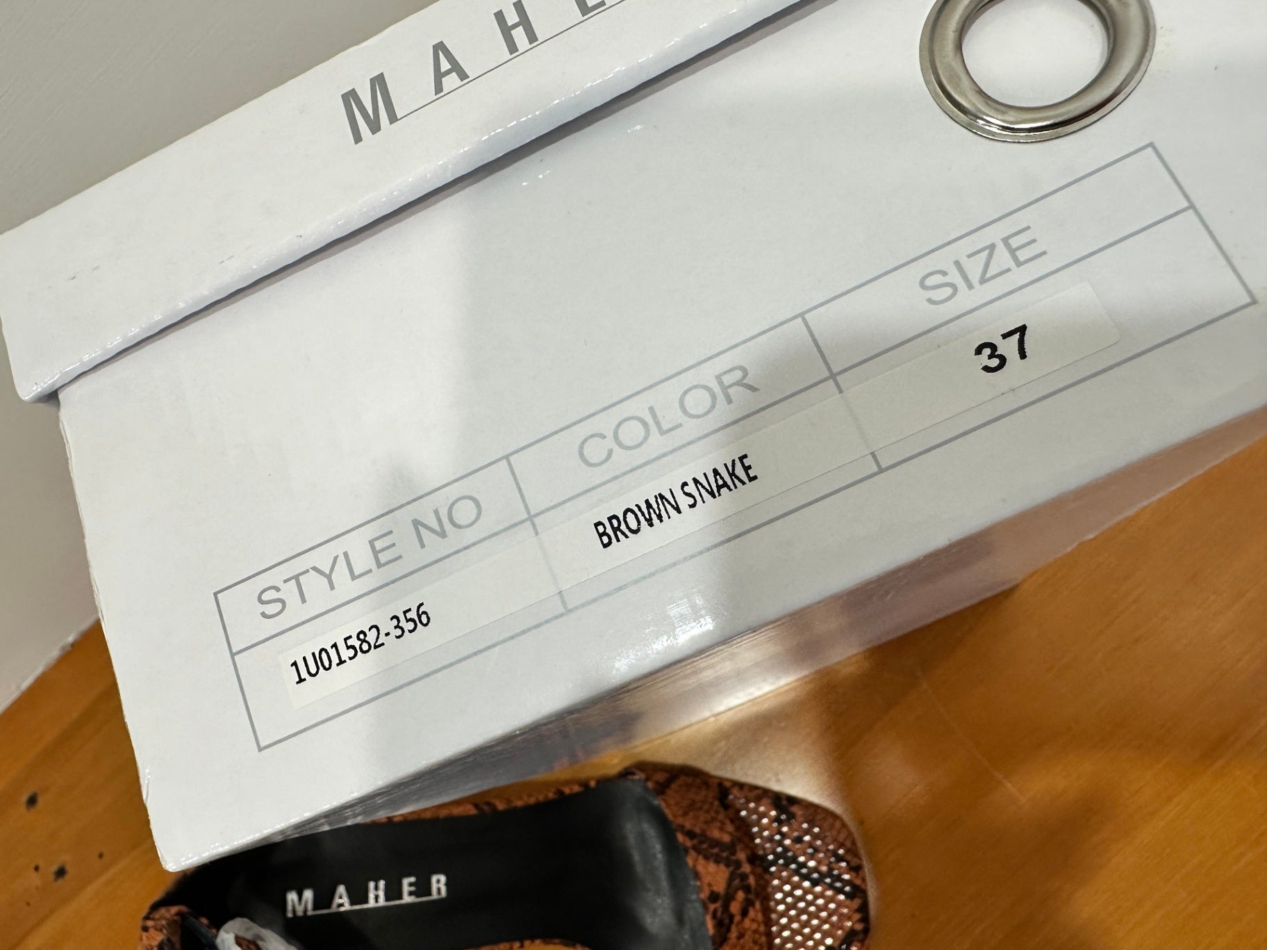 [SALE] MAHER Heels - Size 37 - Brown and Black Snake Print - NEW