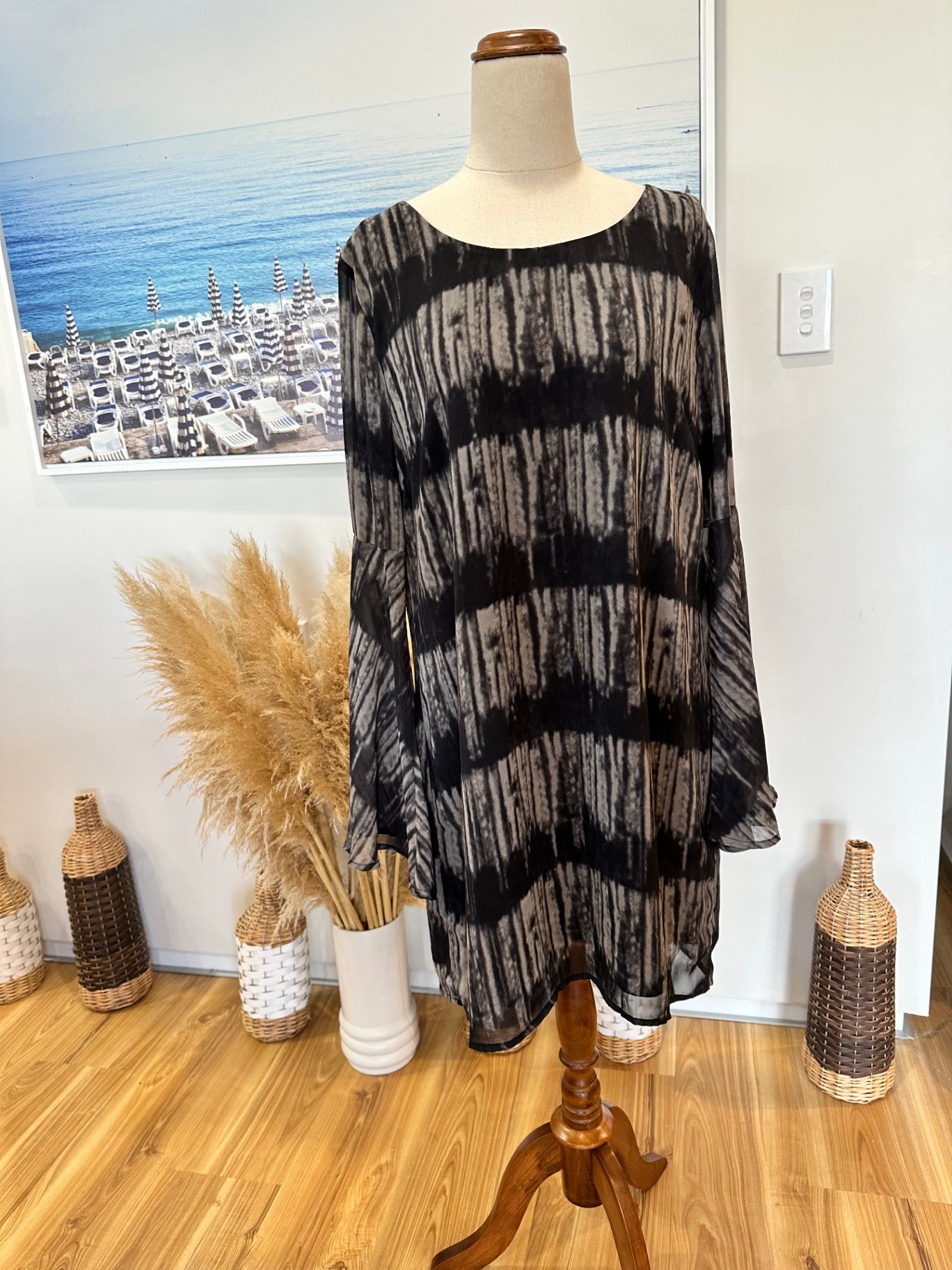 [SALE] Halo & Hazard - Dress - Large - Black and Beige