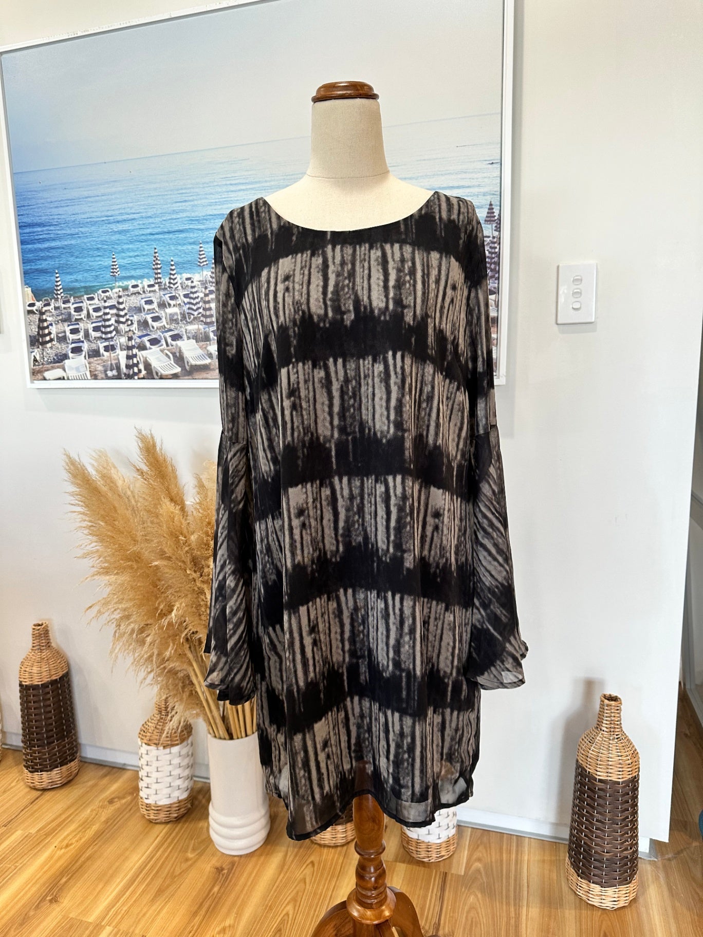 [SALE] Halo & Hazard - Dress - Large - Black and Beige