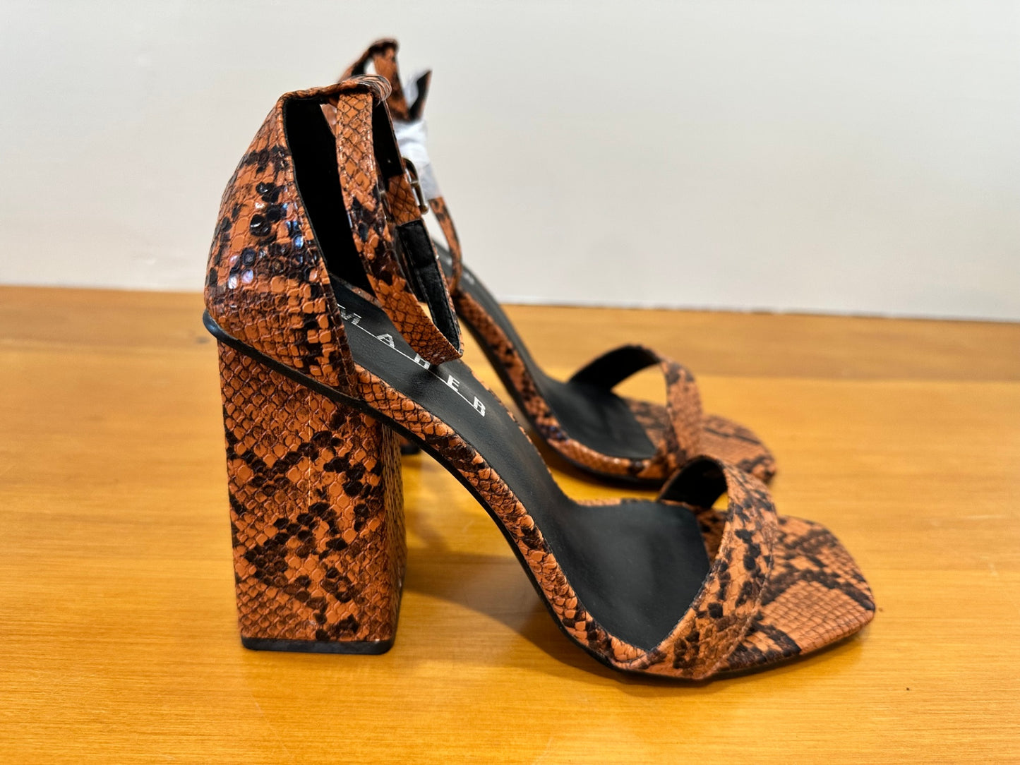 [SALE] MAHER Heels - Size 37 - Brown and Black Snake Print - NEW