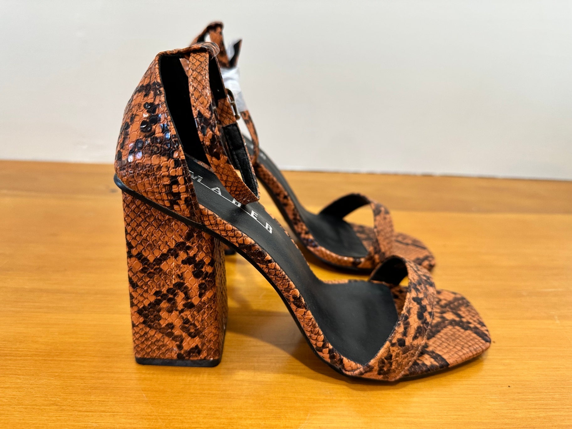 [SALE] MAHER Heels - Size 37 - Brown and Black Snake Print - NEW